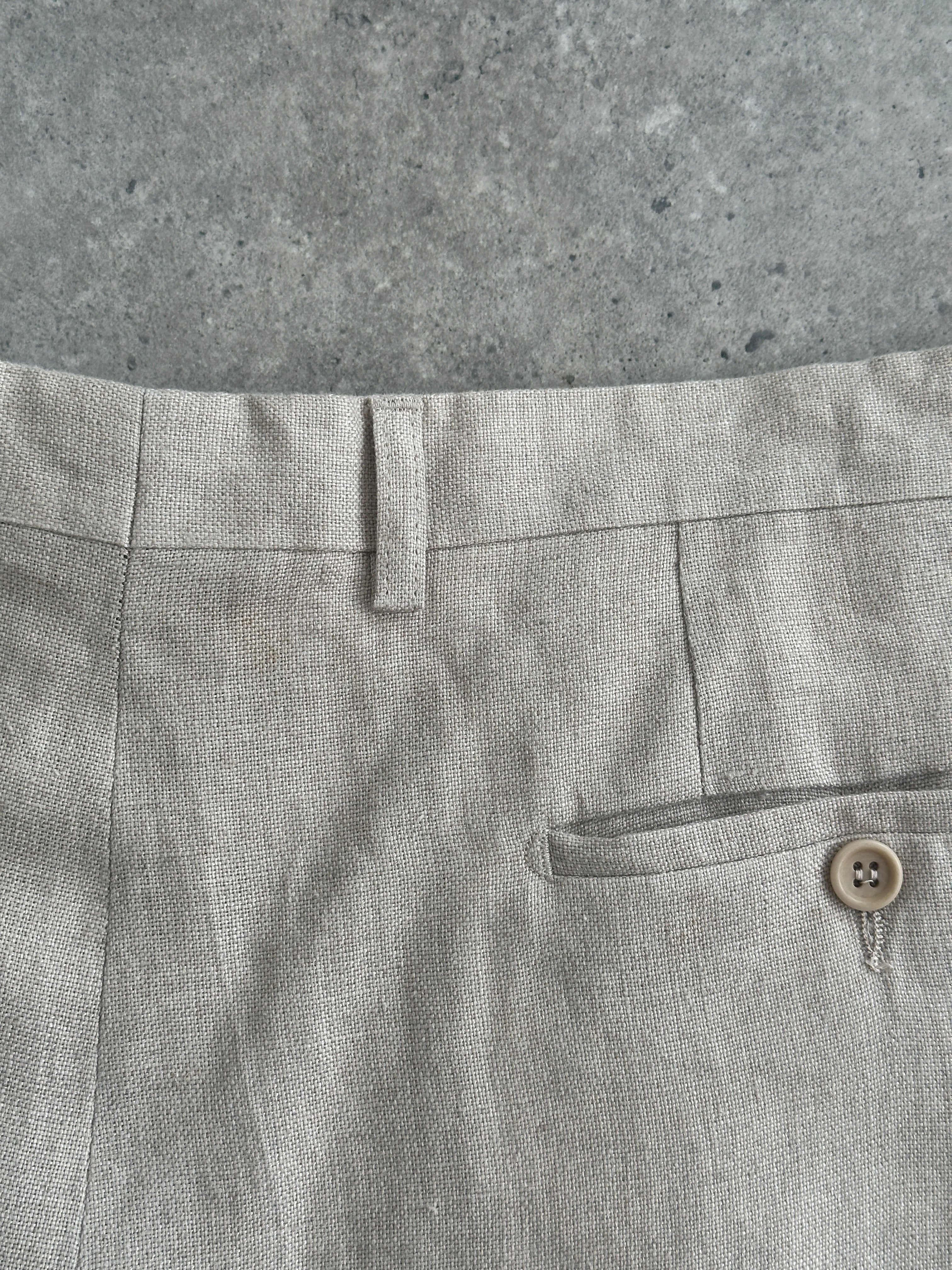 Italian Vintage Single Breasted Pure Linen Blend Suit - 42R/W34 - SYLK