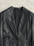 Vintage Single Button Leather Blazer Jacket - M - SYLK