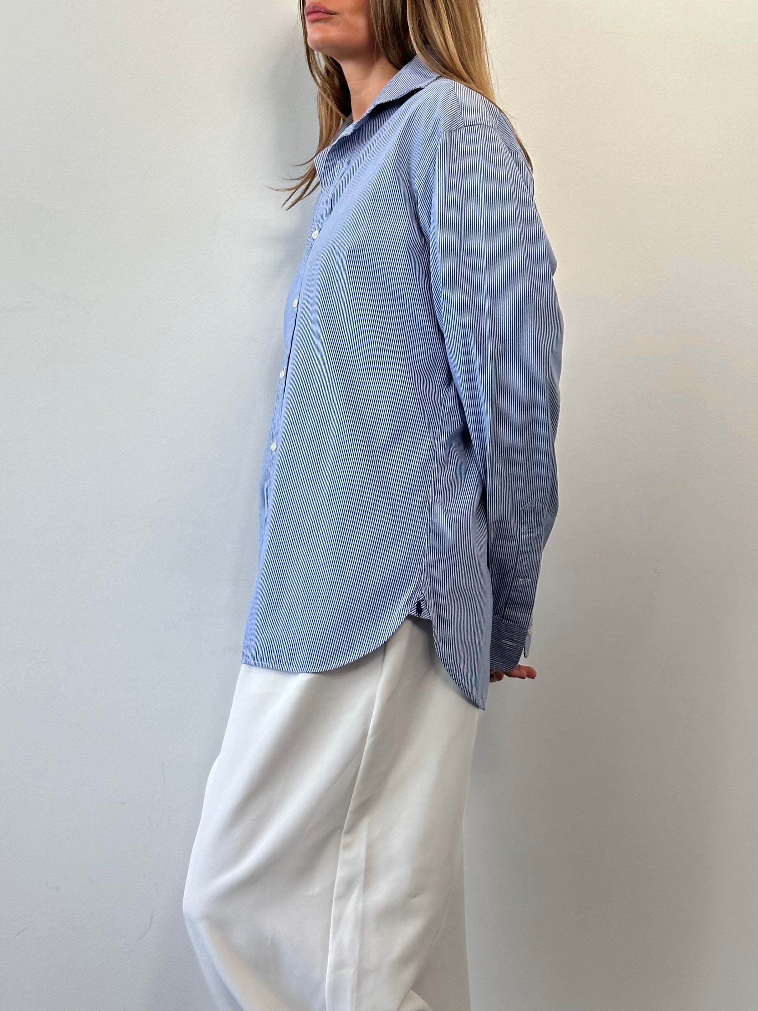 Ralph Lauren Pure Cotton Stripe Embroidery Logo Shirt - L/XL - SYLK