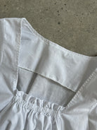 Vintage 2000s Ruched Square Neck Cotton Crop Top - S - SYLK