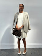 Max Mara Relaxed Single Button Herringbone Blazer - S/M - SYLK