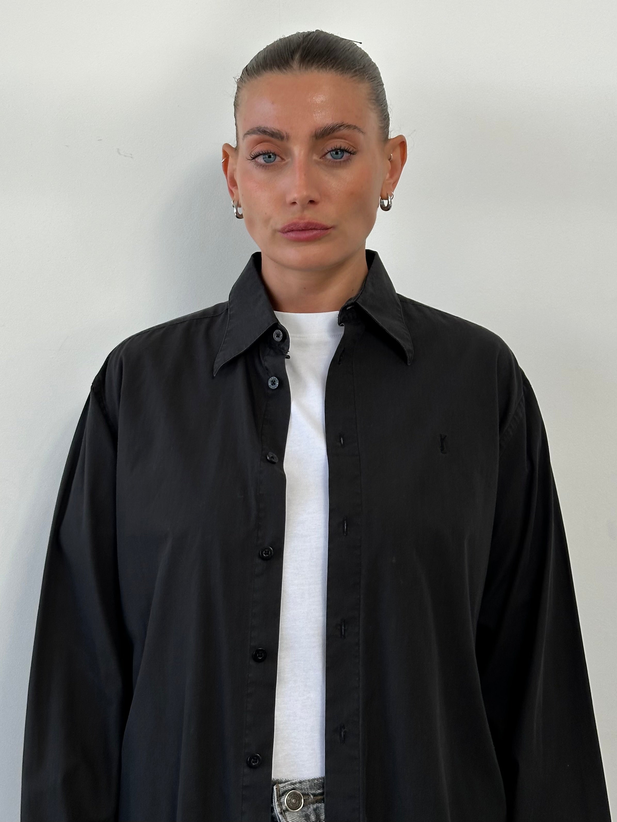 Yves Saint Laurent 00s Cotton Logo Shirt - M/L - SYLK