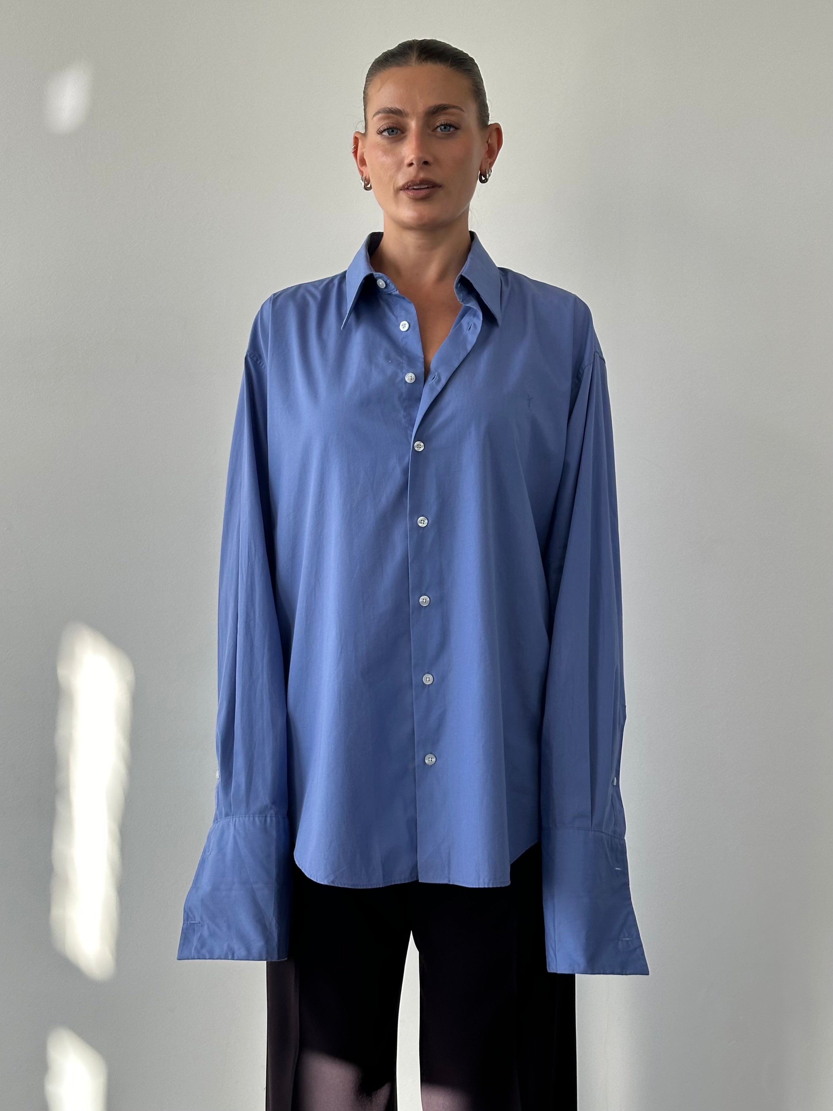 Yves Saint Laurent Cotton Logo Dress Shirt - XXL - SYLK