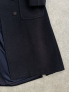 Burberry 1990s Herringbone Wool Double Breasted Coat - M/L - SYLK