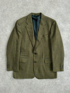 Burberry 1980s Tweed Check Alpaca Wool Single Breasted Check Blazer - 42R/L - SYLK