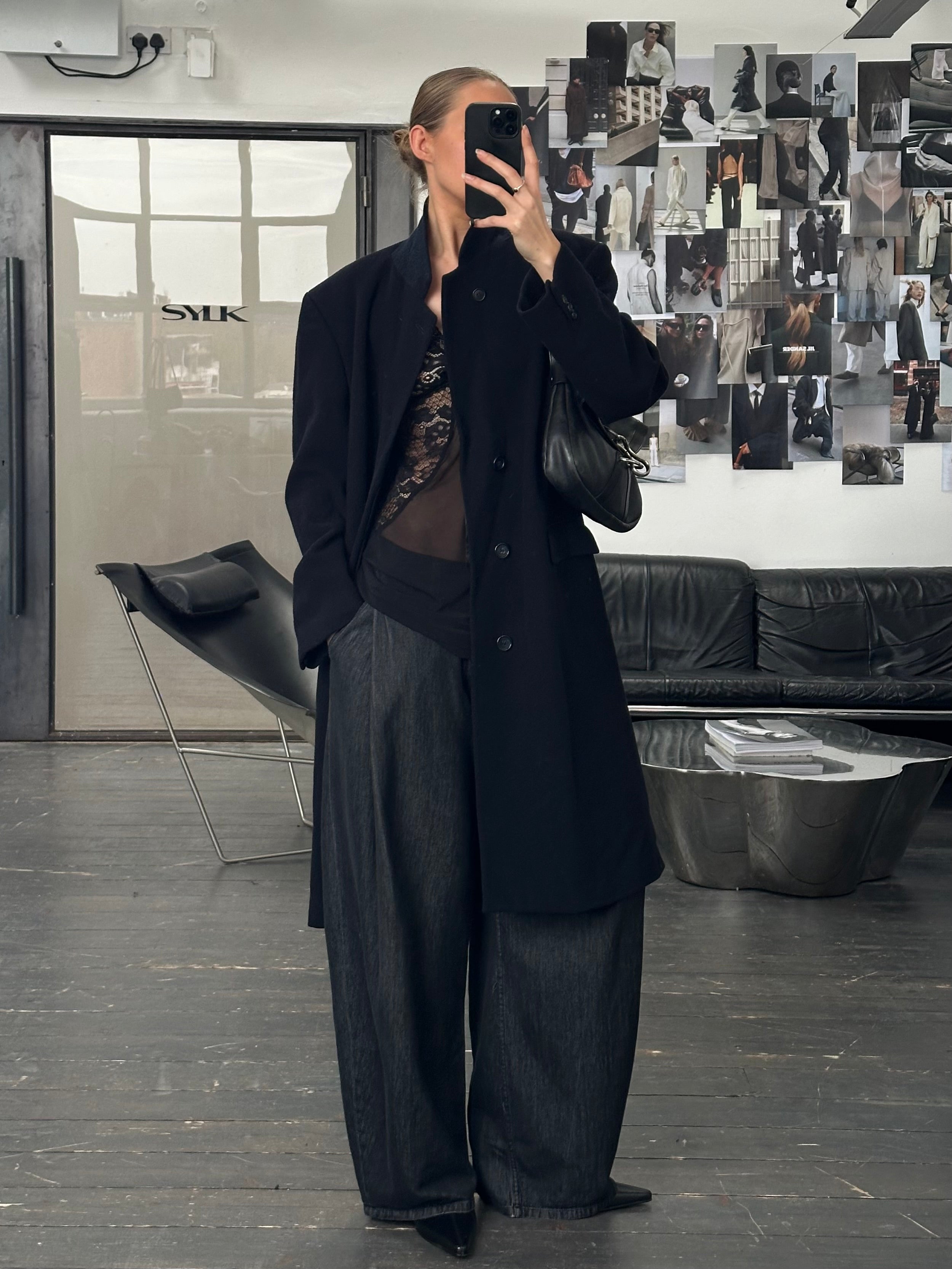 Vintage 1990s Wool Single Breasted Coat - L - SYLK