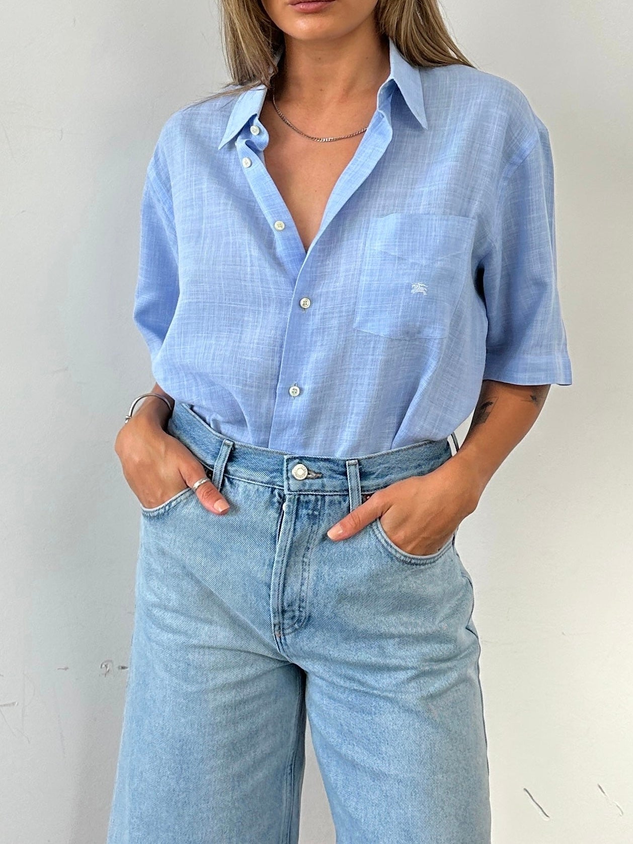 Burberry Linen Blend Lightweight Shirt - XL - SYLK