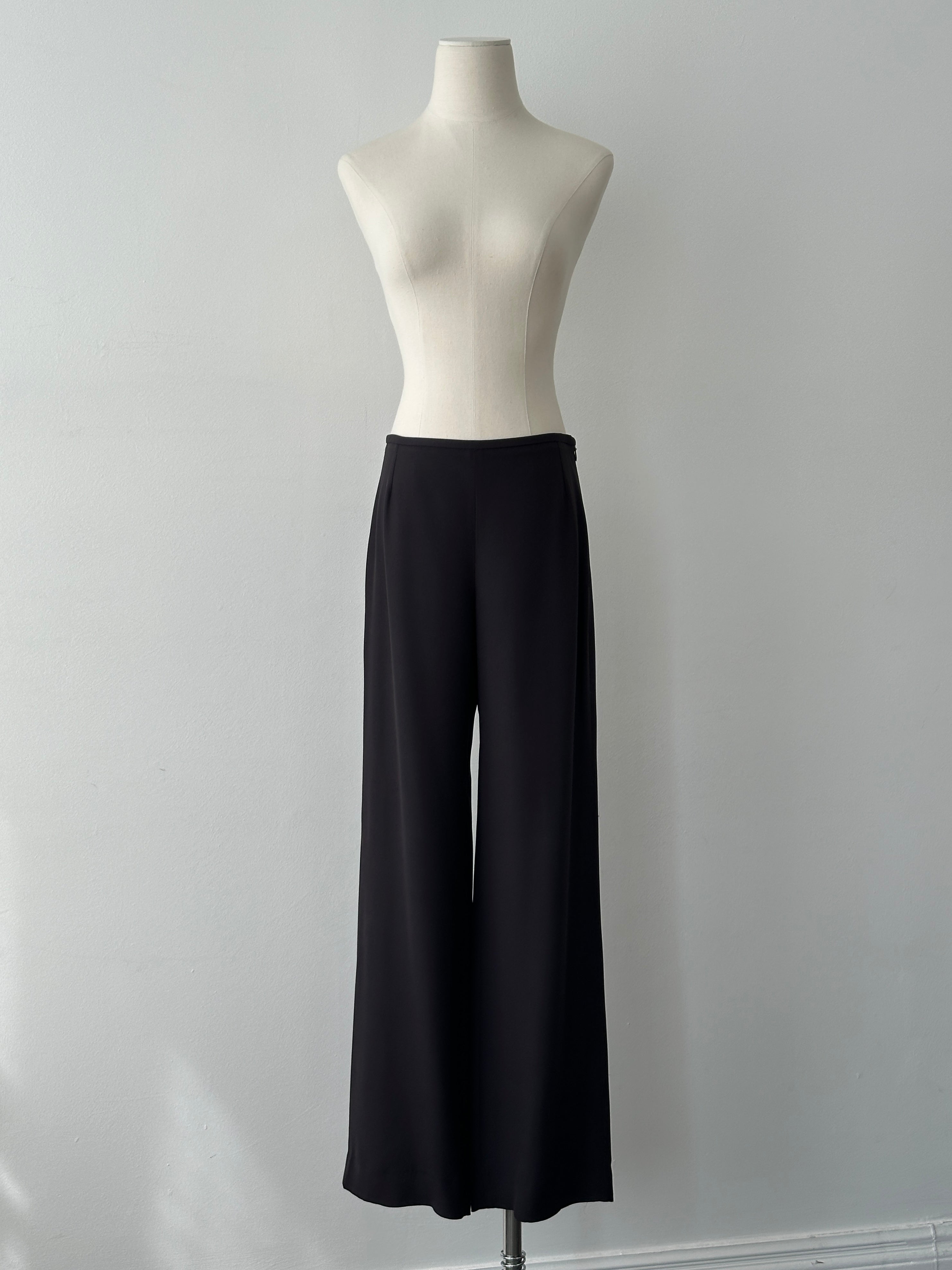 パンツ 00s ARMANI COLLEZIONI wide glossy slacks Armani Collezioni 2000s Silk Wide Leg Trousers - W28 | SYLK