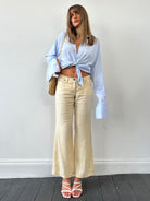 Armani Jeans Low Rise Pure Linen Flared Trousers - W30 - SYLK