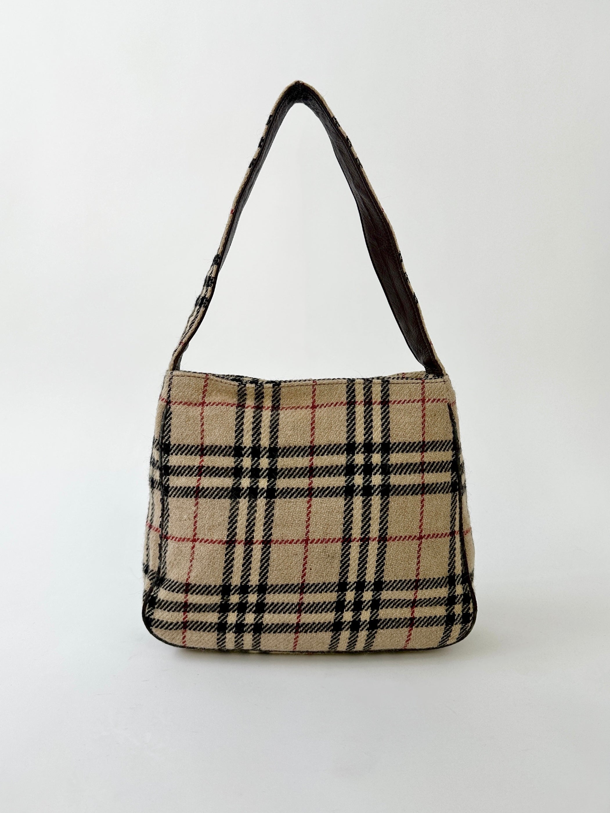Burberry Nova Check Wool Shoulder Bag - SYLK