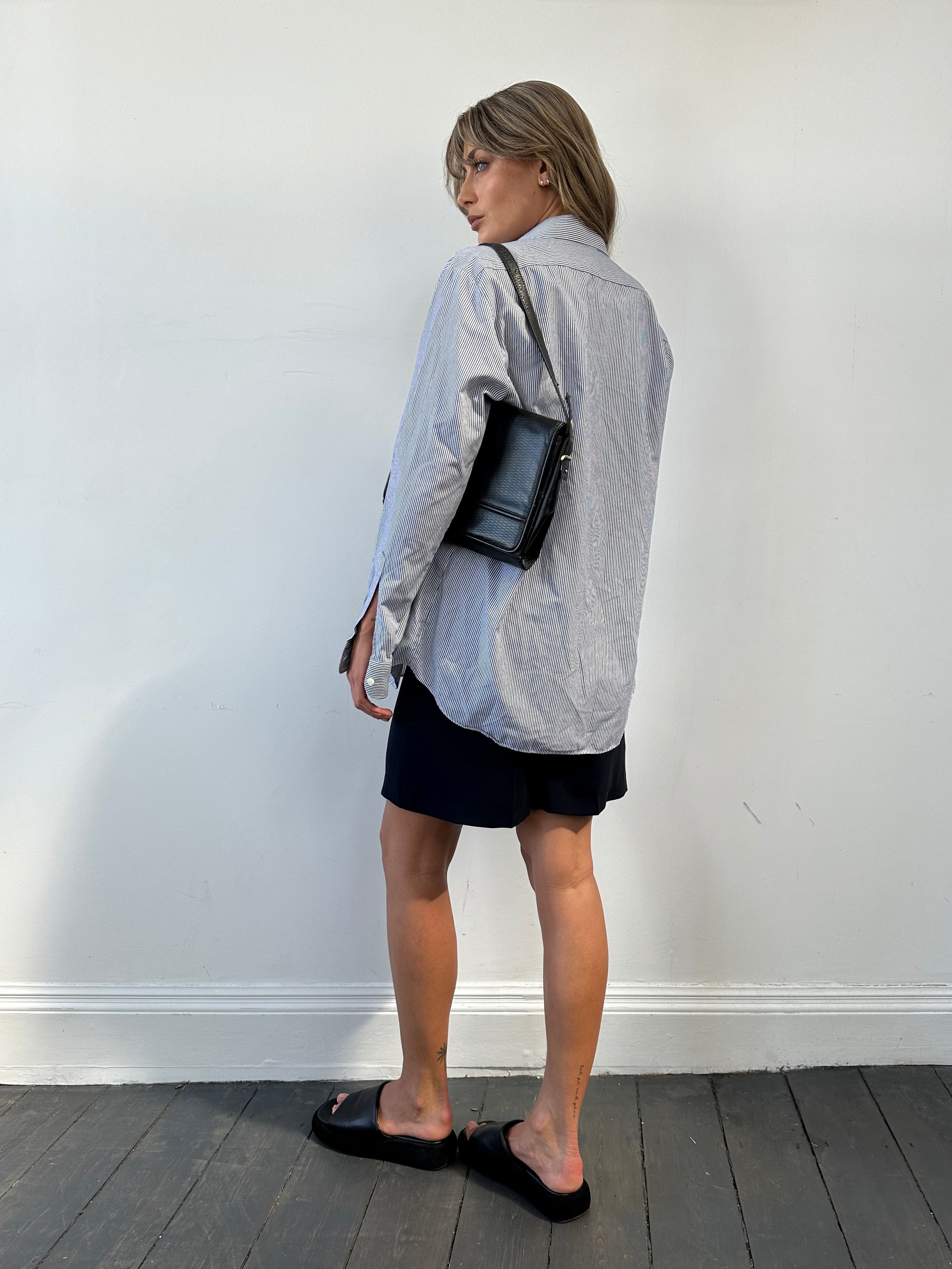 St Michael Pinstripe Shirt - M/L - SYLK