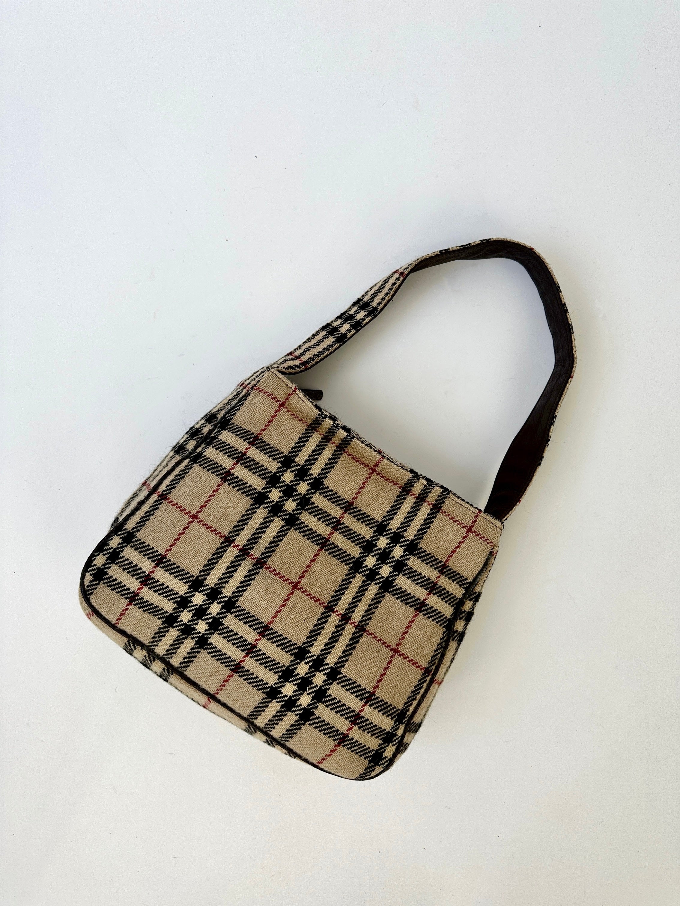 Burberry Nova Check Wool Shoulder Bag - SYLK