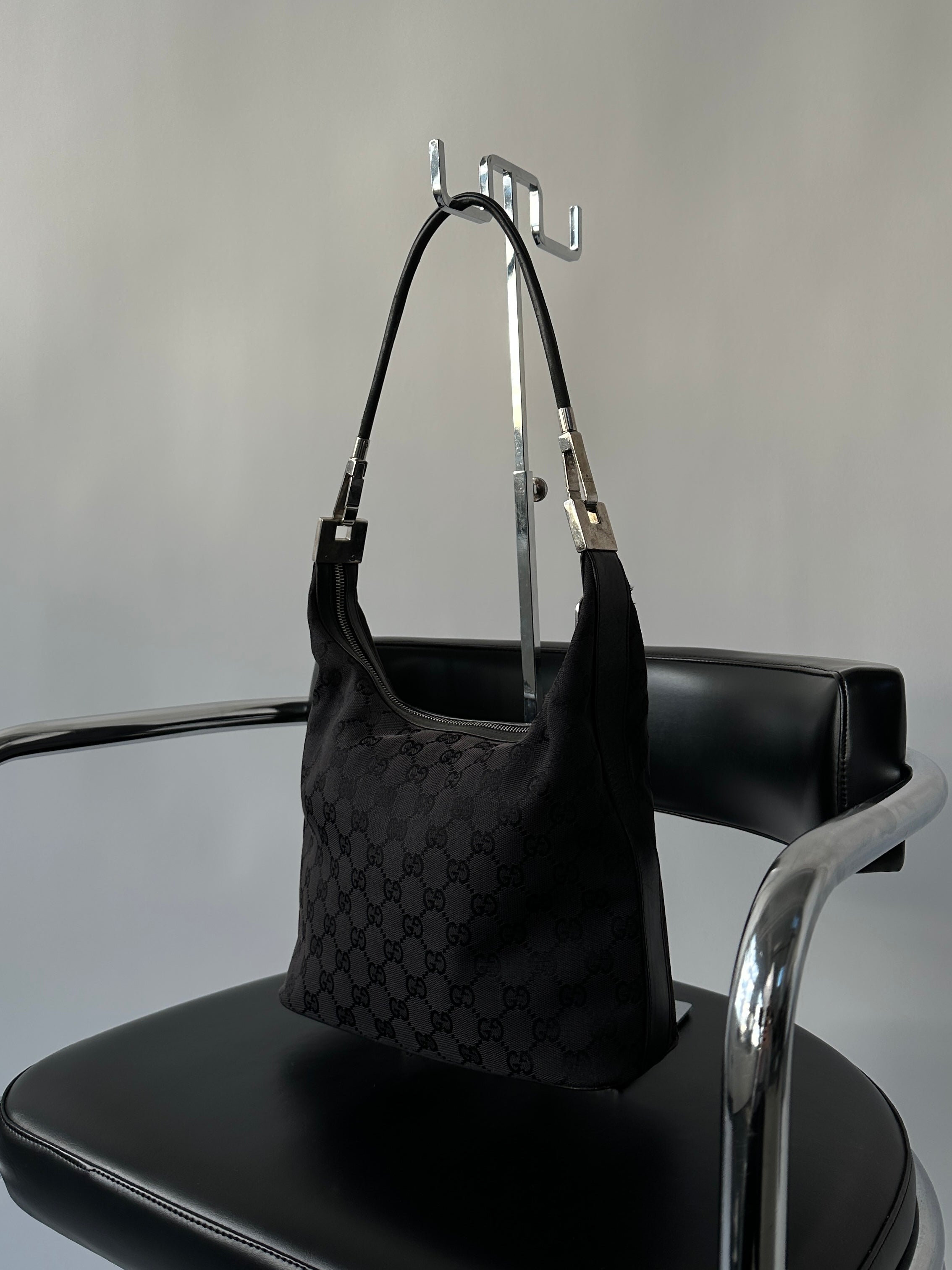 Gucci GG Monogram Hobo Canvas Shoulder Bag - SYLK