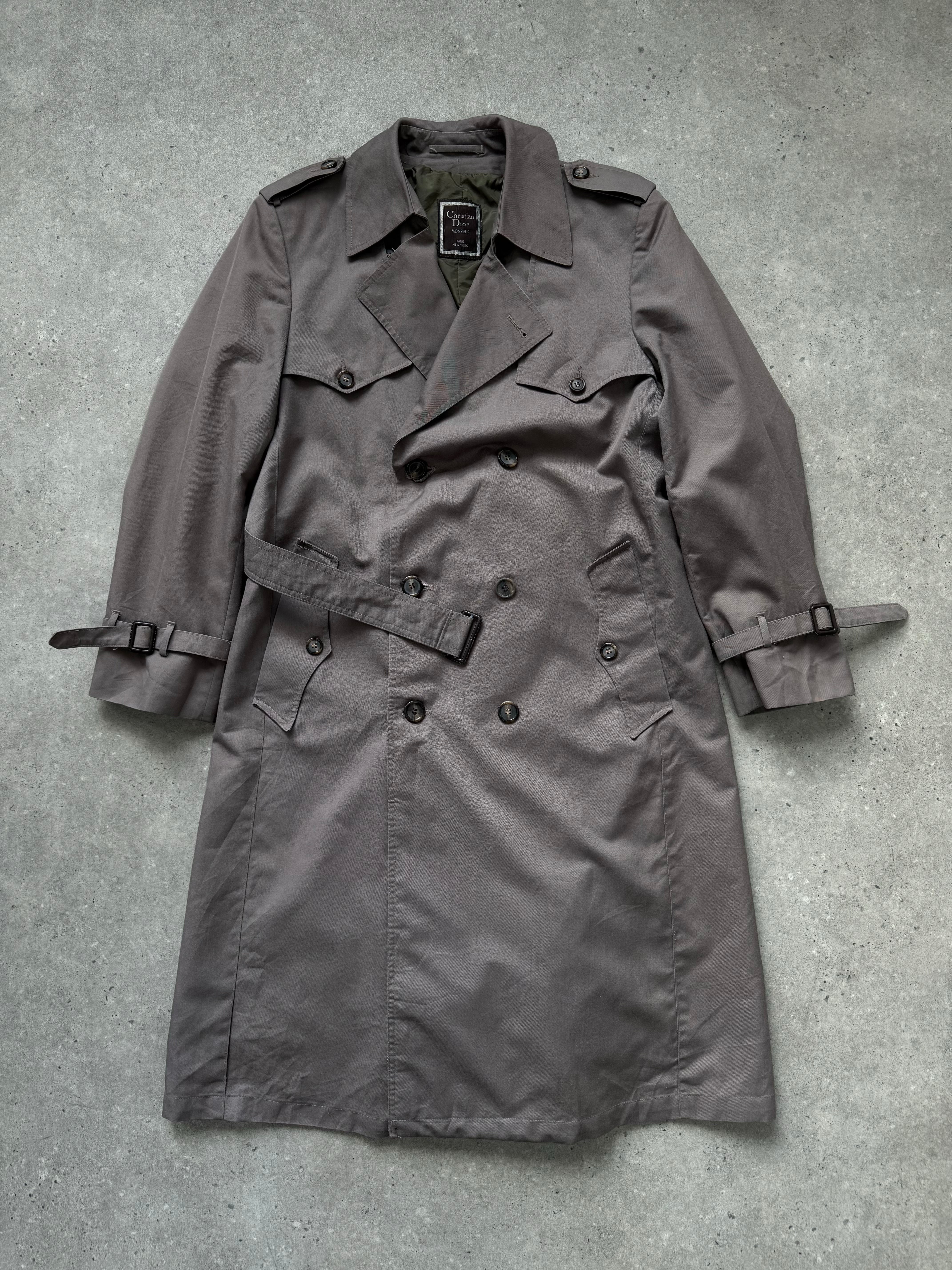 Christian Dior Monsieur 1980s Double Breasted Belted Trench - L