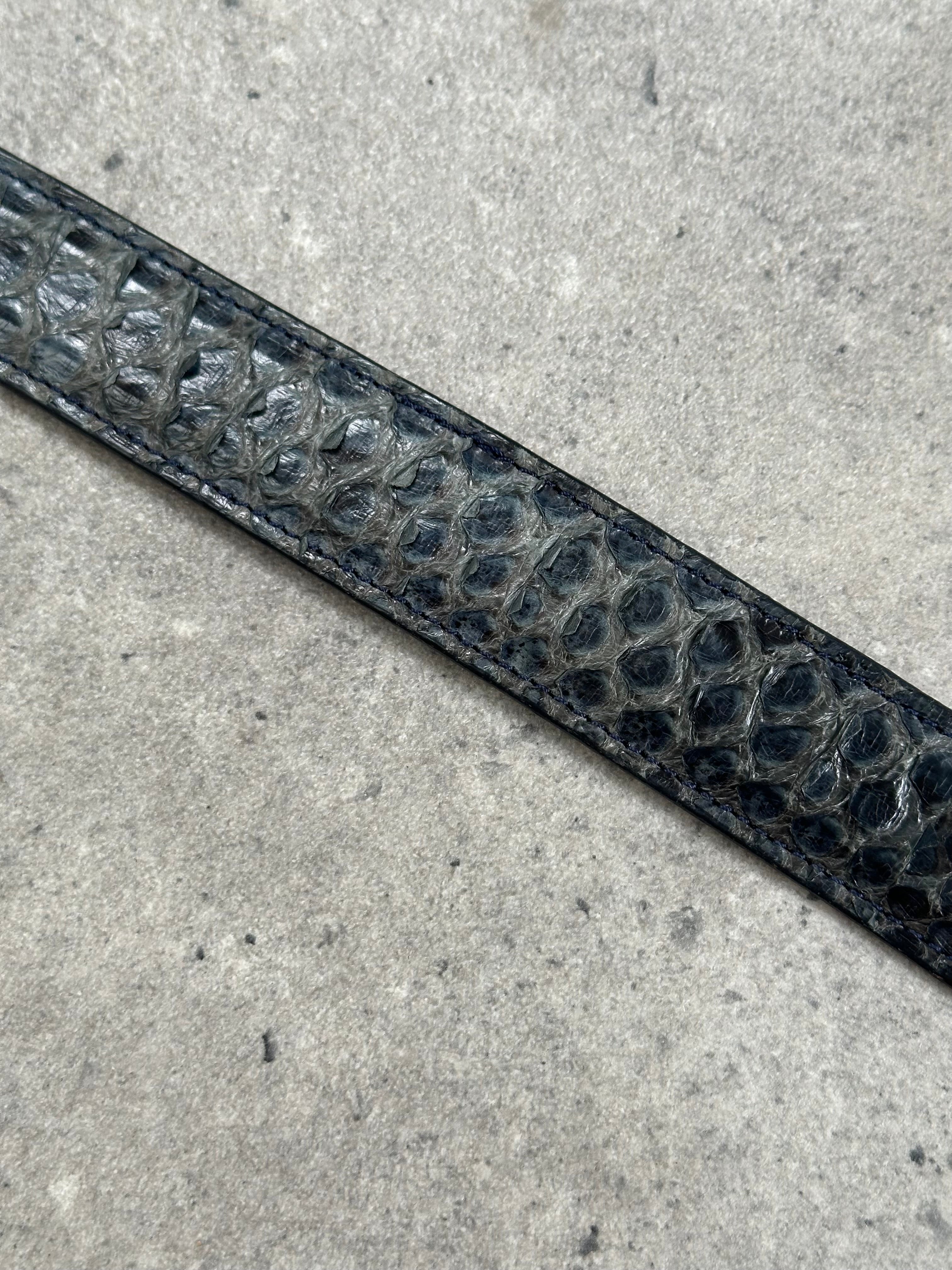 Vintage 1990s Python Leather Belt - W31-34 - SYLK