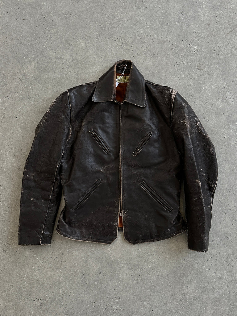 Vintage Distressed Leather Jacket - S/M - SYLK