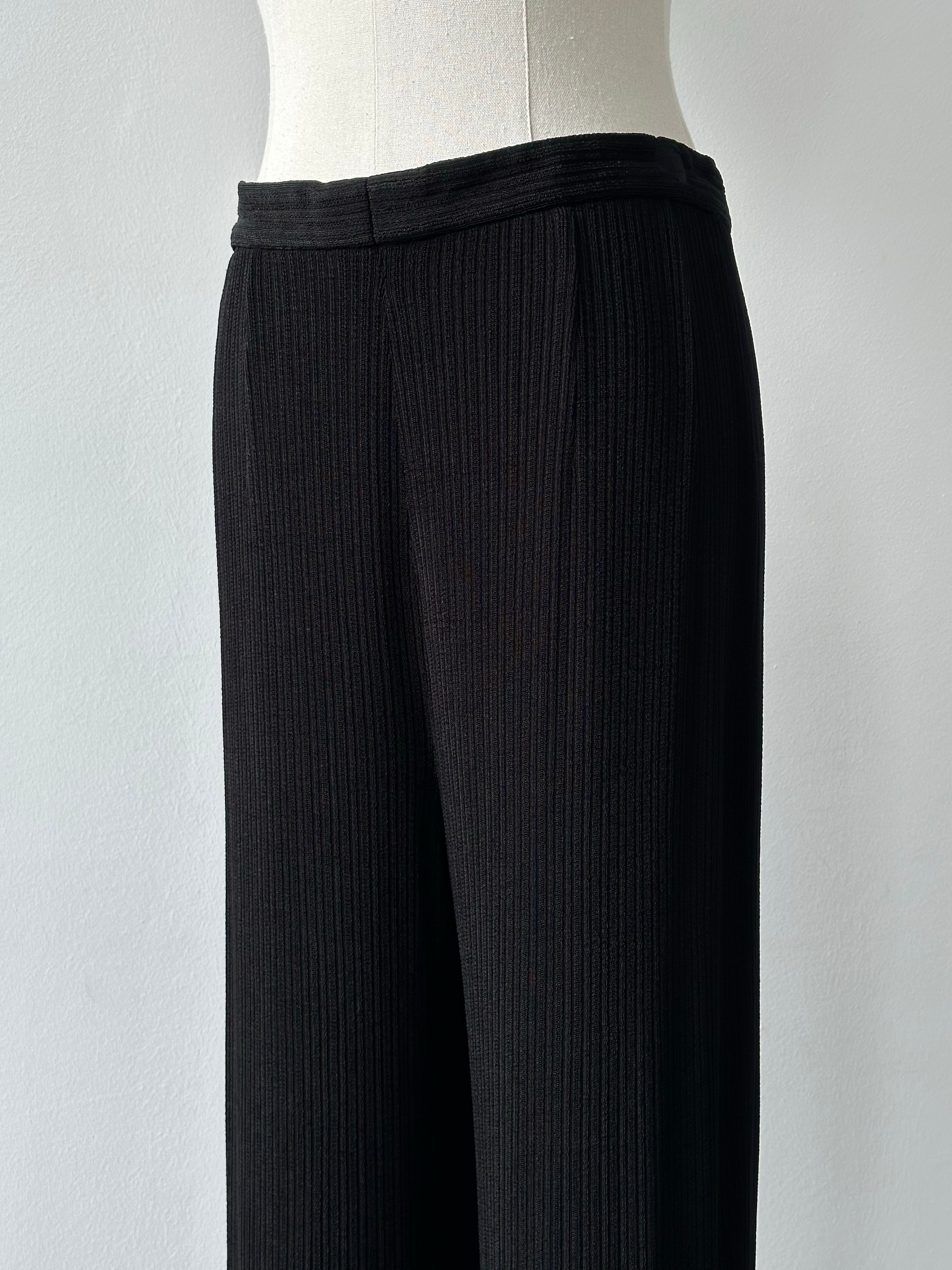 Mani 1990s Plisse Straight Leg Trousers - W28