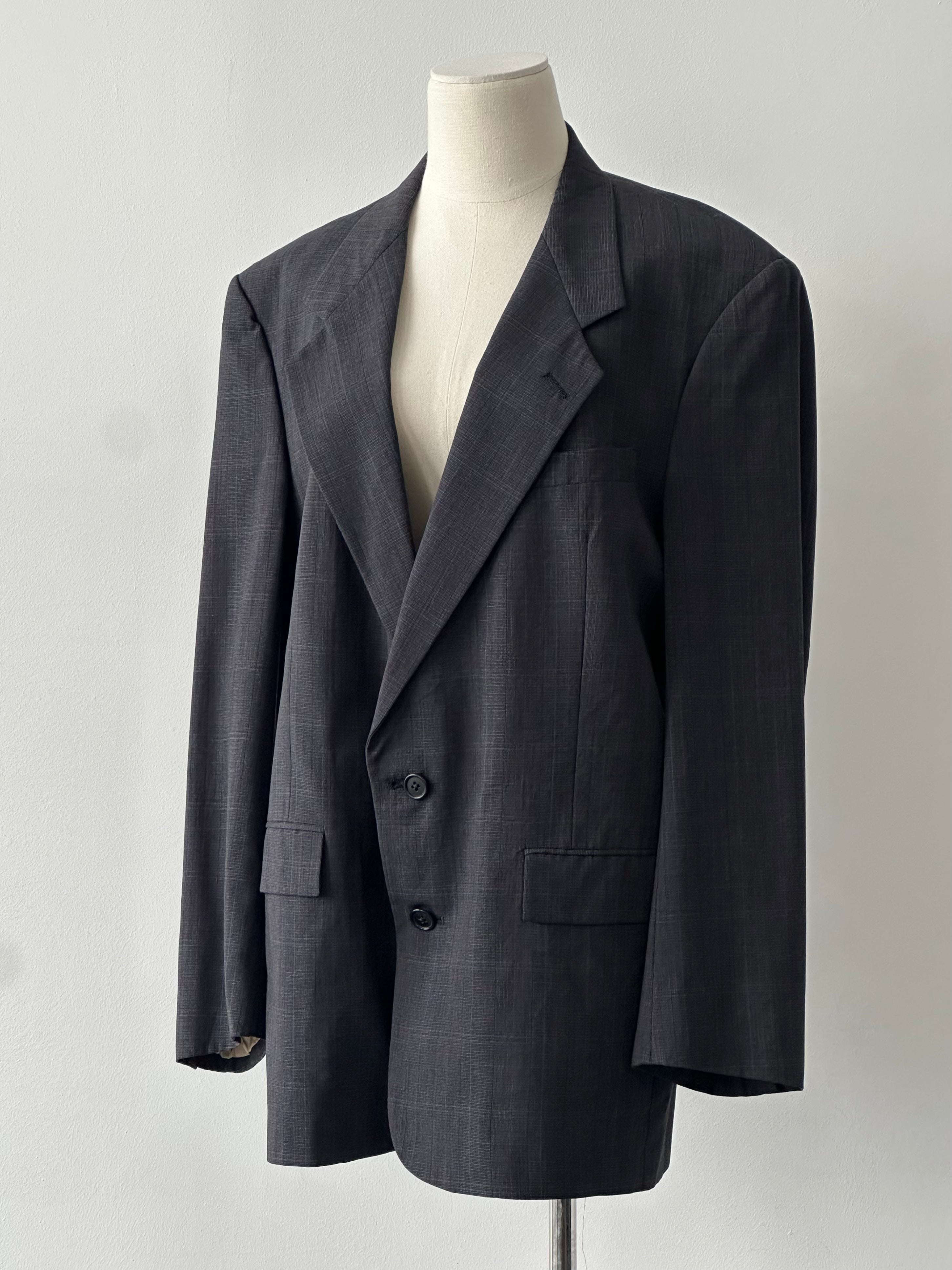 Christian Dior 1980s Check Single Breasted Blazer - XL