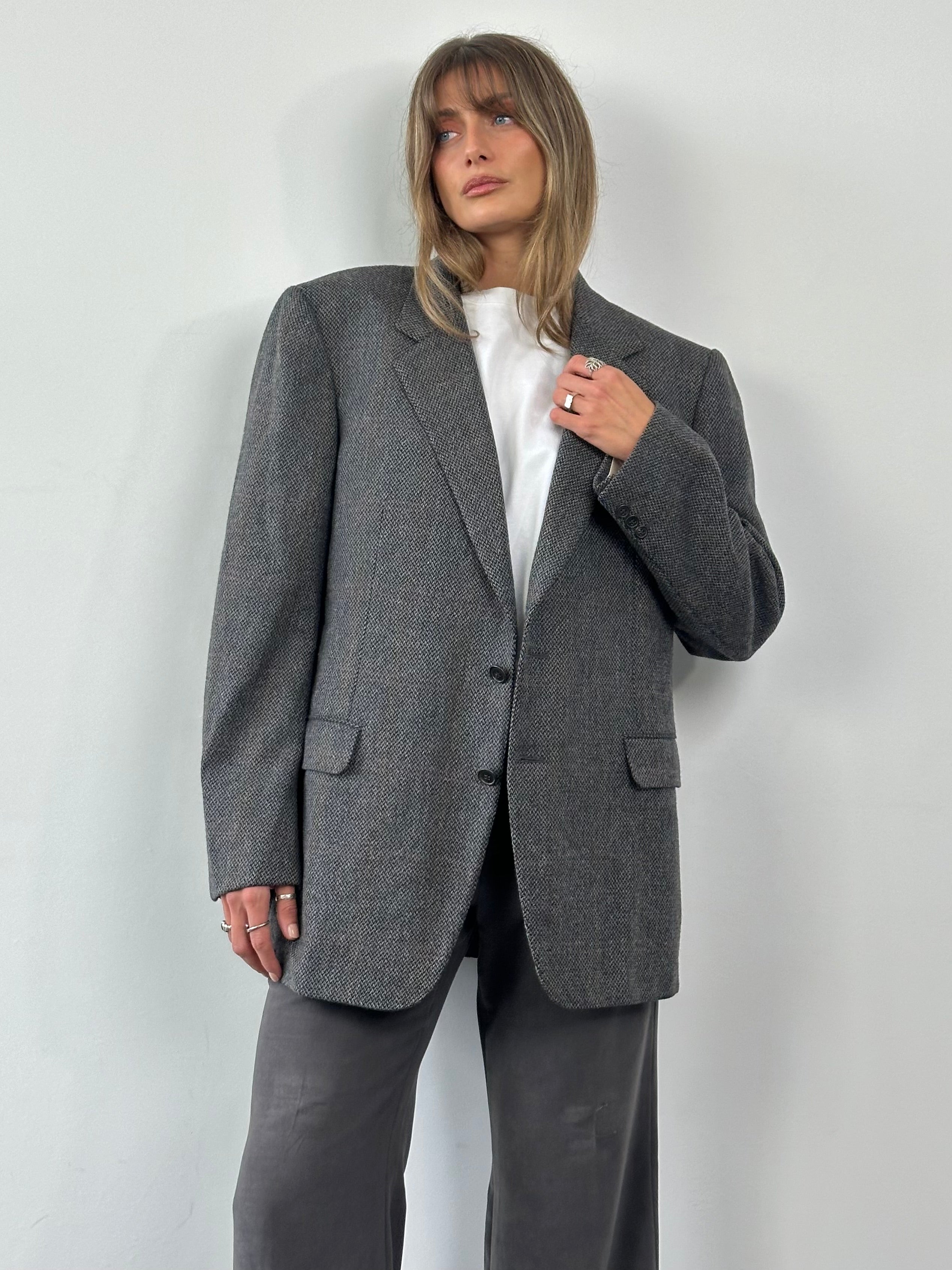 Burberry Brushed Wool Cashmere Check Single Breasted Blazer - XL/XXL - SYLK