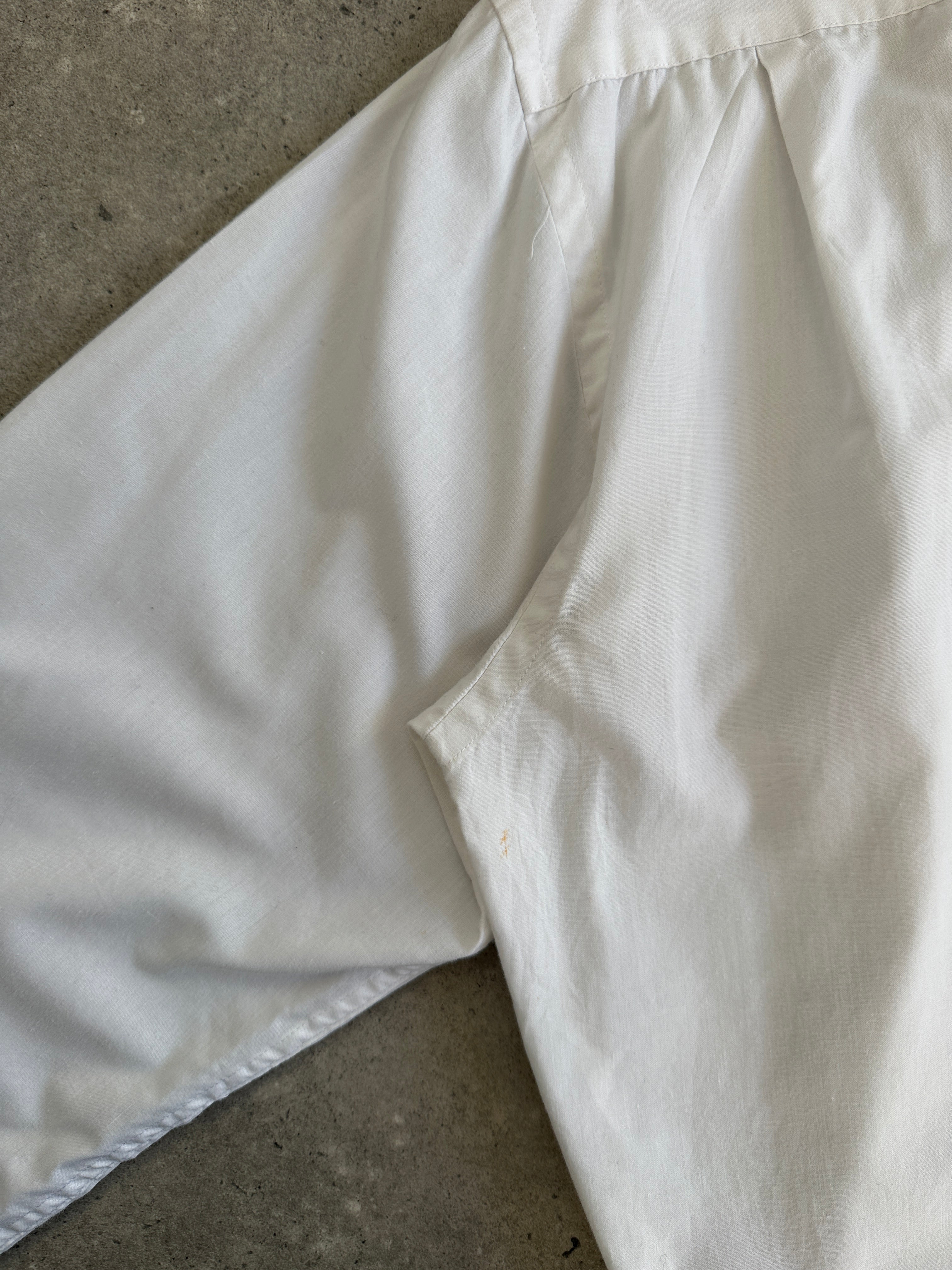 Yves Saint Laurent Pour Homme 1990s tuxedo cotton dress shirt in size M, featuring a classic white shirt with a structured collar.
