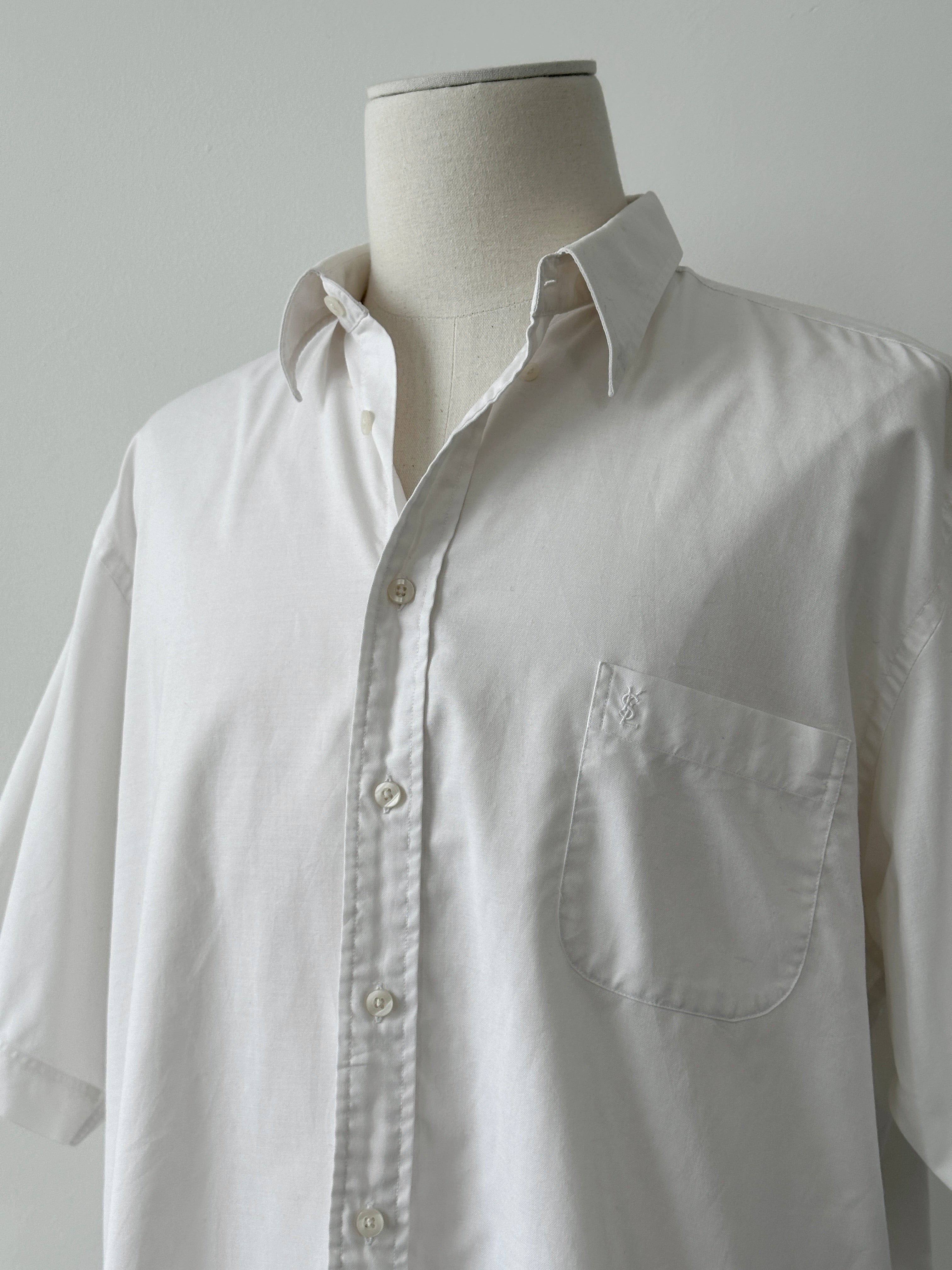 Yves Saint Laurent Pour Homme 2000s Cotton Short Sleeve Shirt - XXL