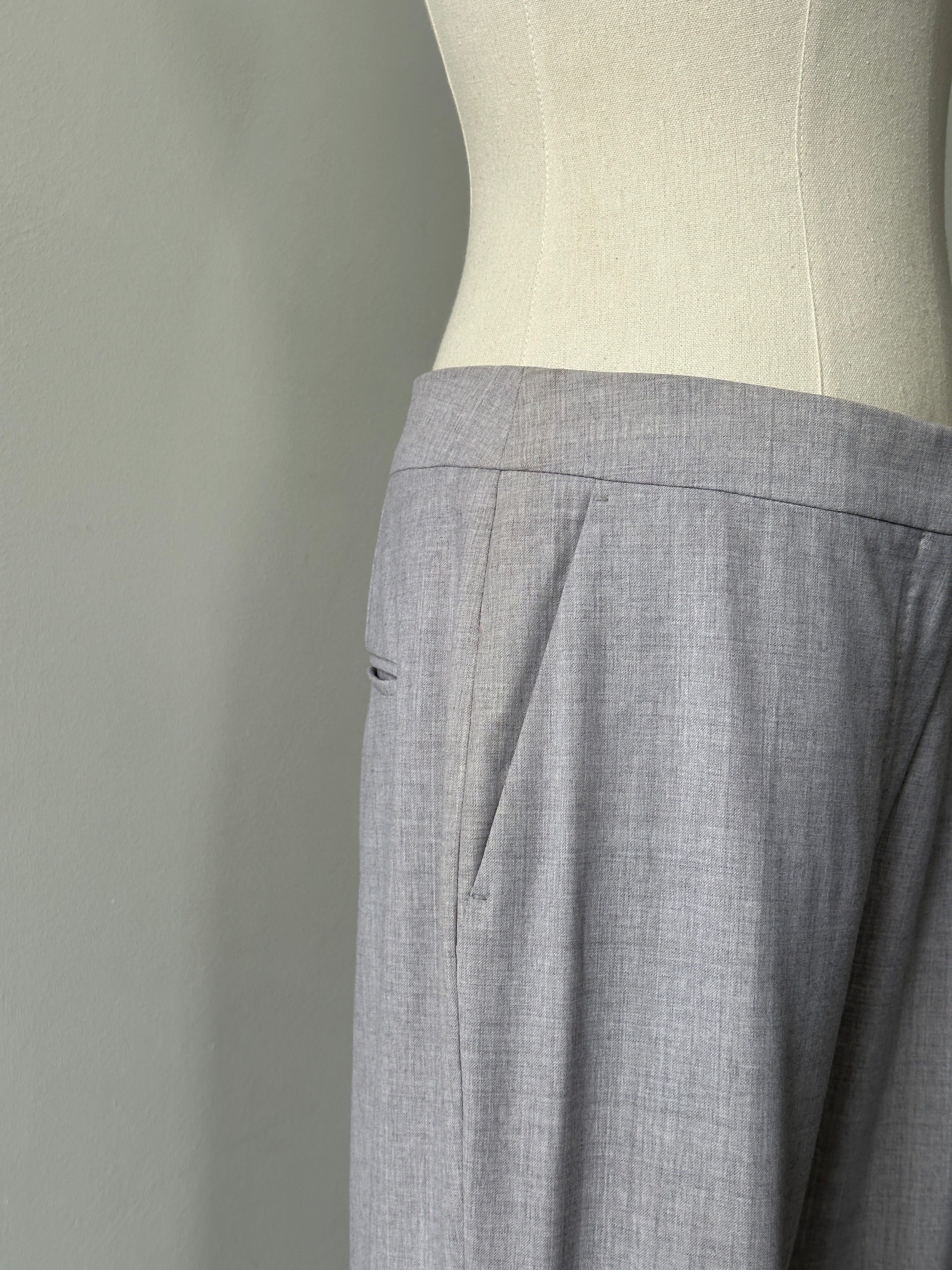 Max Mara 1990s Pure Wool Straight Leg Tailored Trousers - W28