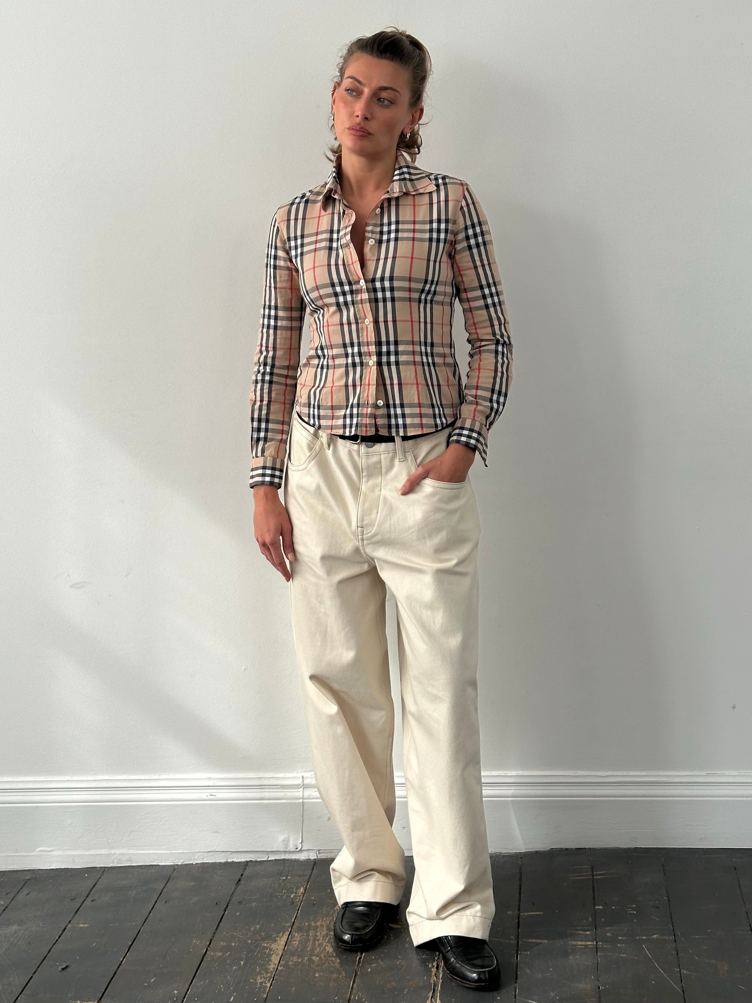 Burberry London 2000s Cotton House Check Shirt - XS/S