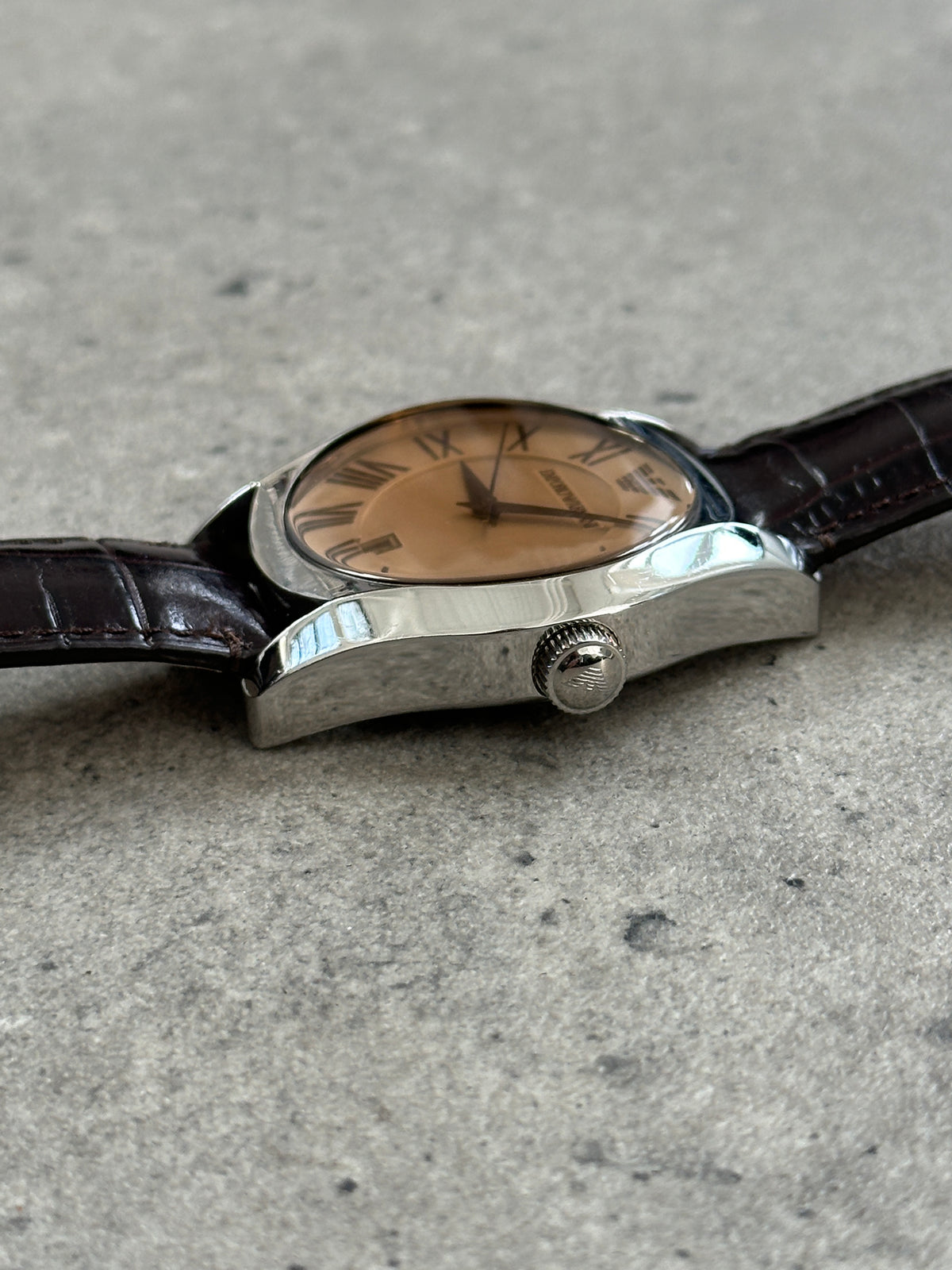Emporio Armani 2000s Leather Quartz Watch