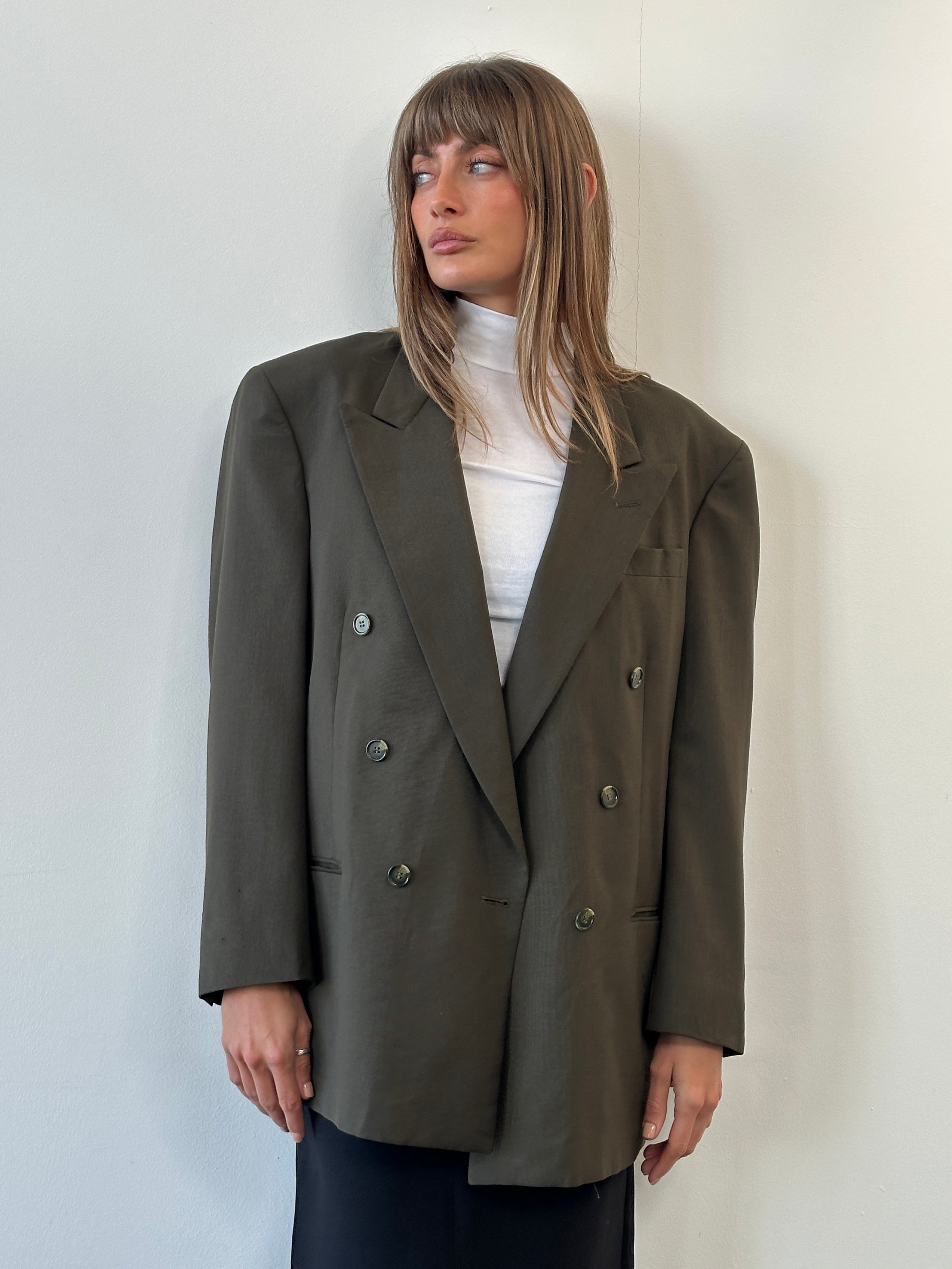 Christian Dior Monsieur 1980s pure wool double-breasted blazer, 41R/XL, tailored men's fashion with classic style.