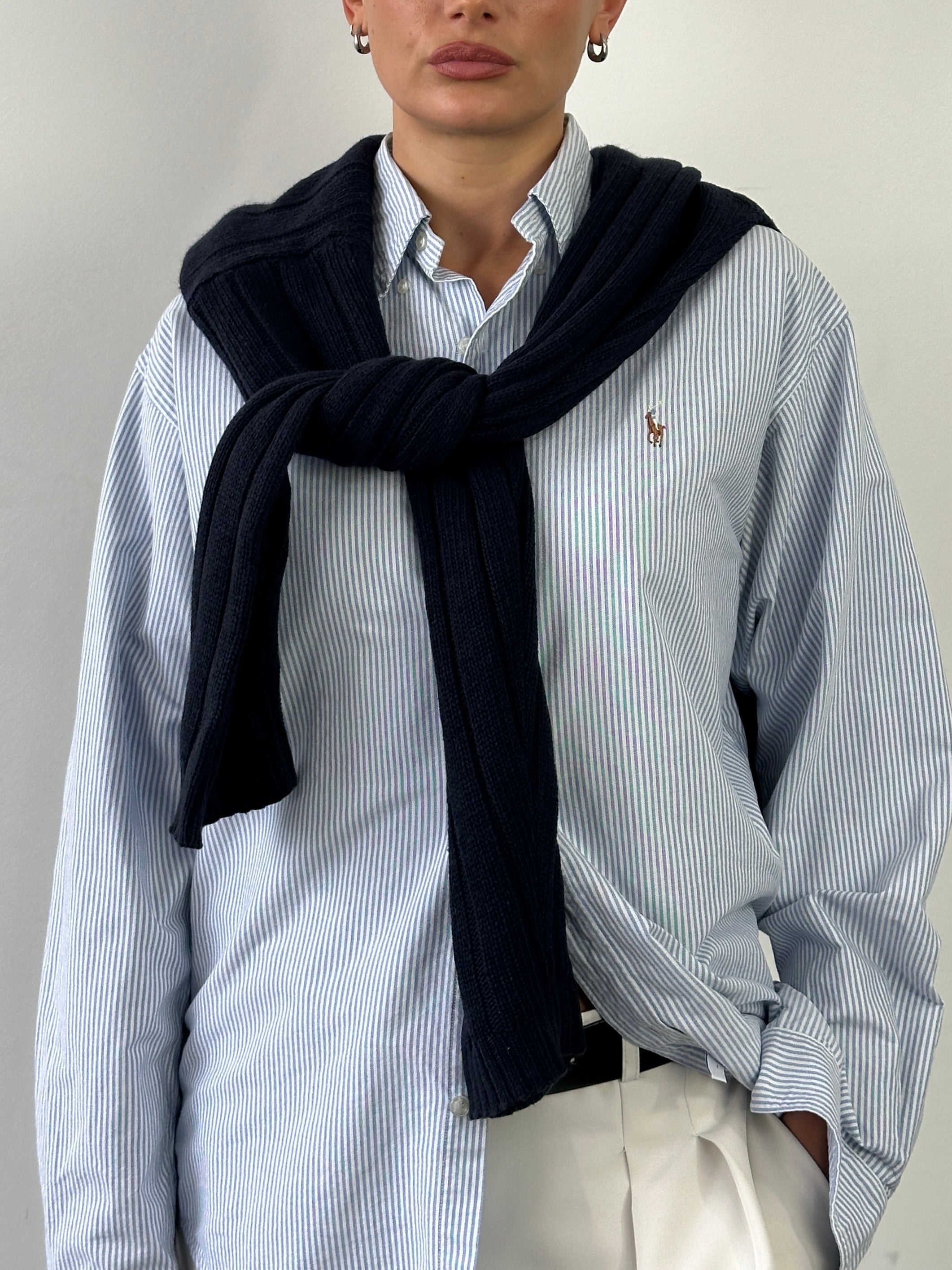 Ralph Lauren Stripe Pure Cotton Logo Shirt - M/L - SYLK