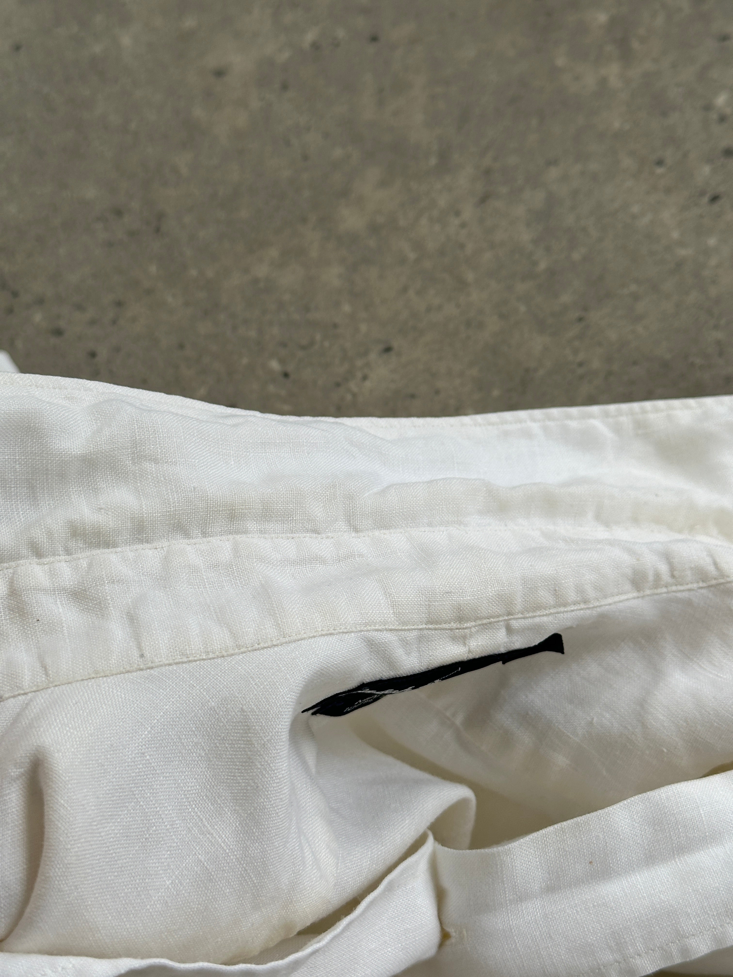 Ralph Lauren Pure Linen Short Sleeve Logo Shirt in XXL, white with Ralph Lauren Polo logo, lightweight linen fabric, casual style.