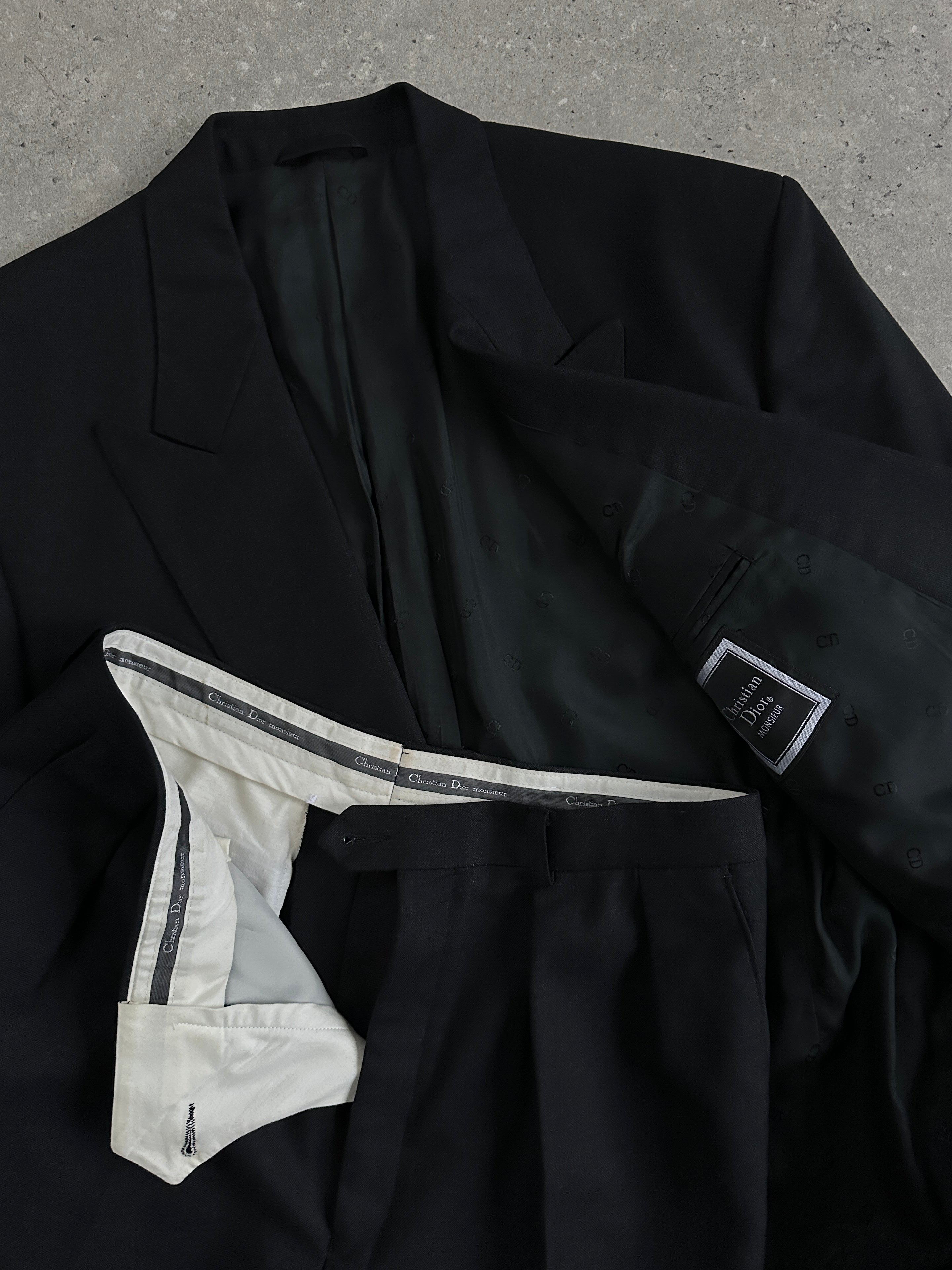 Christian Dior pure wool double-breasted jumpsuit in size 42R/W30, tailored with a sophisticated fit and classic design.