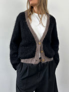 Vintage Mohair Wool Fuzzy Cardigan - L - SYLK