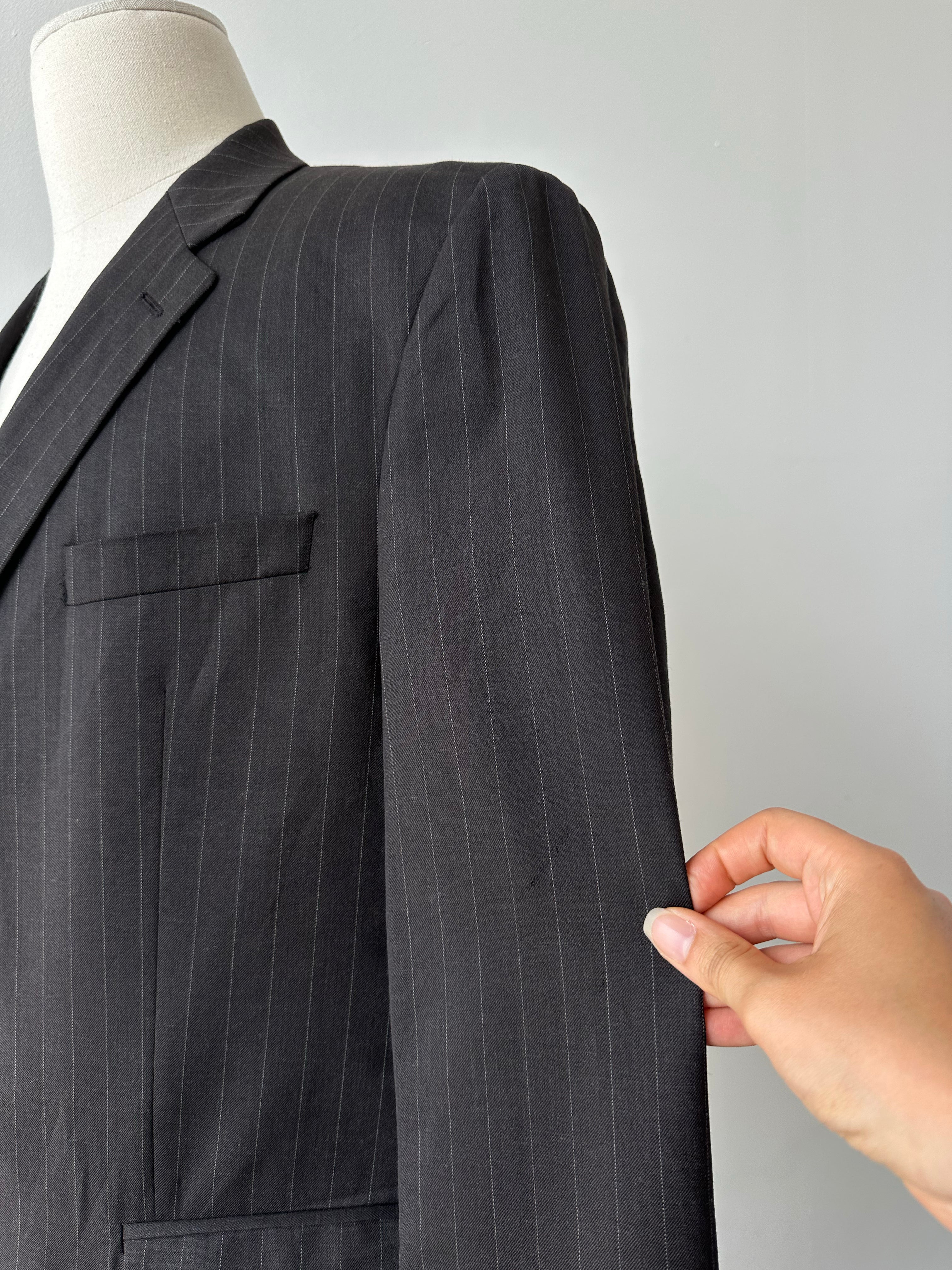 Ralph Lauren 1990s Pure Wool Striped Blazer - 44R