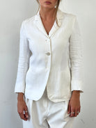 Max Mara Pure Linen Lightweight Single Breasted Blazer - S - SYLK