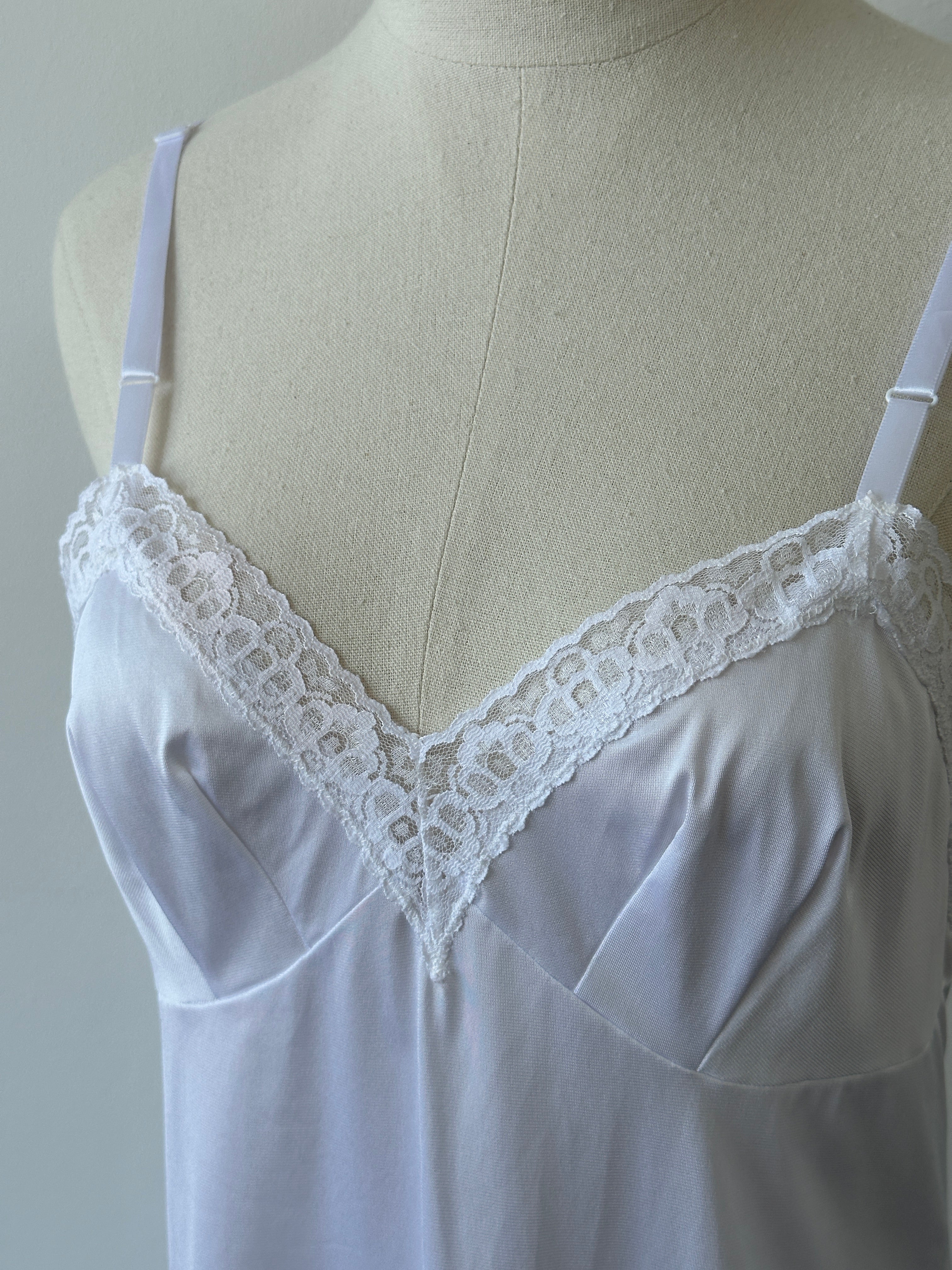 Vintage 2000s Satin Lace Mini Slip Dress - S