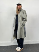 Vintage Reversible Check Belted Trench Coat - M/L - SYLK