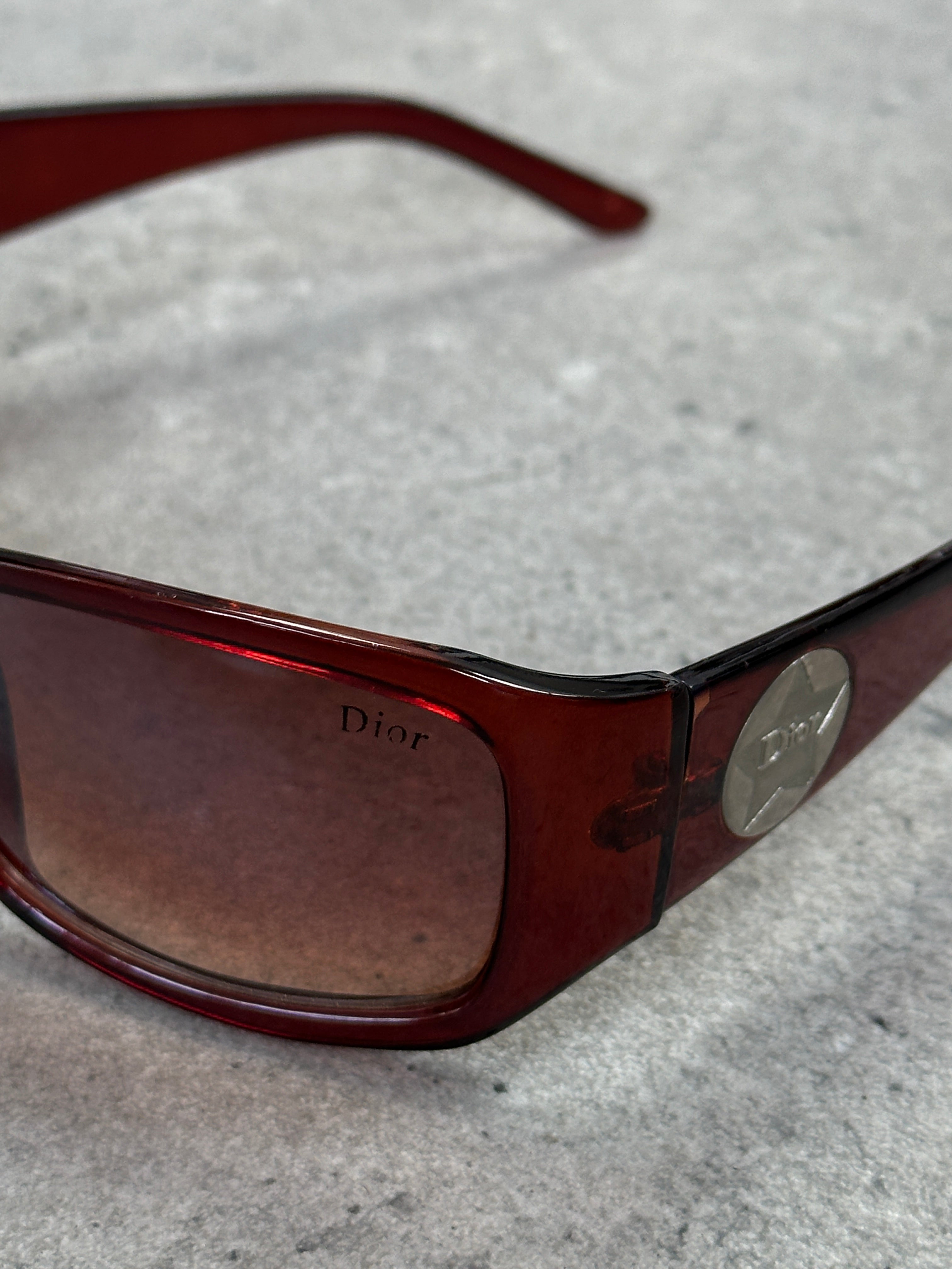Christian Dior 1990s Star Square Logo Sunglasses