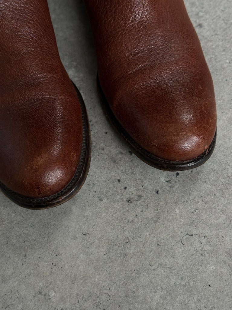 Prada Leather Knee Logo Boots - UK 4 / EUR 37 - SYLK
