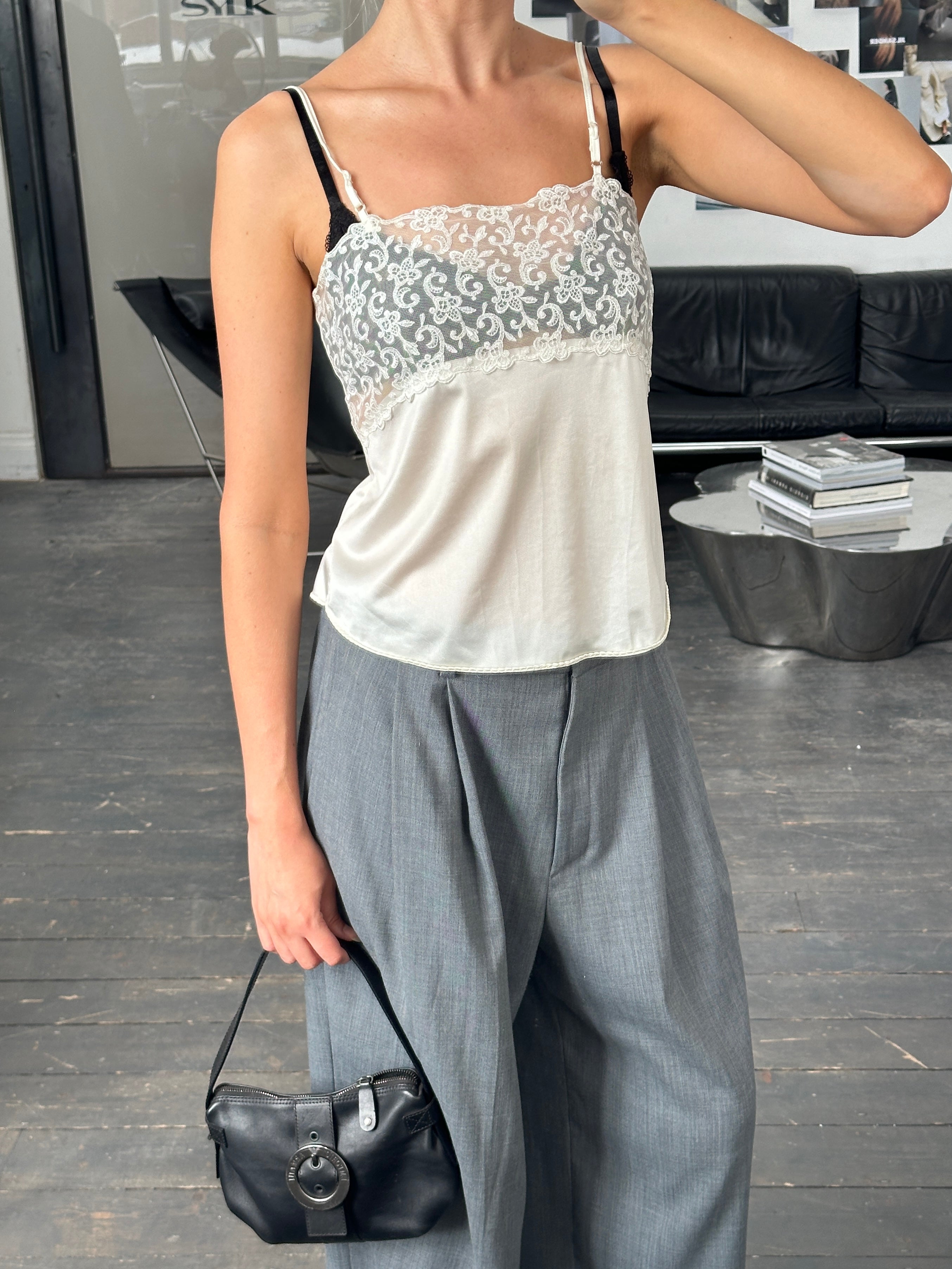 Vintage 1980s Lace Cami Top - M - SYLK