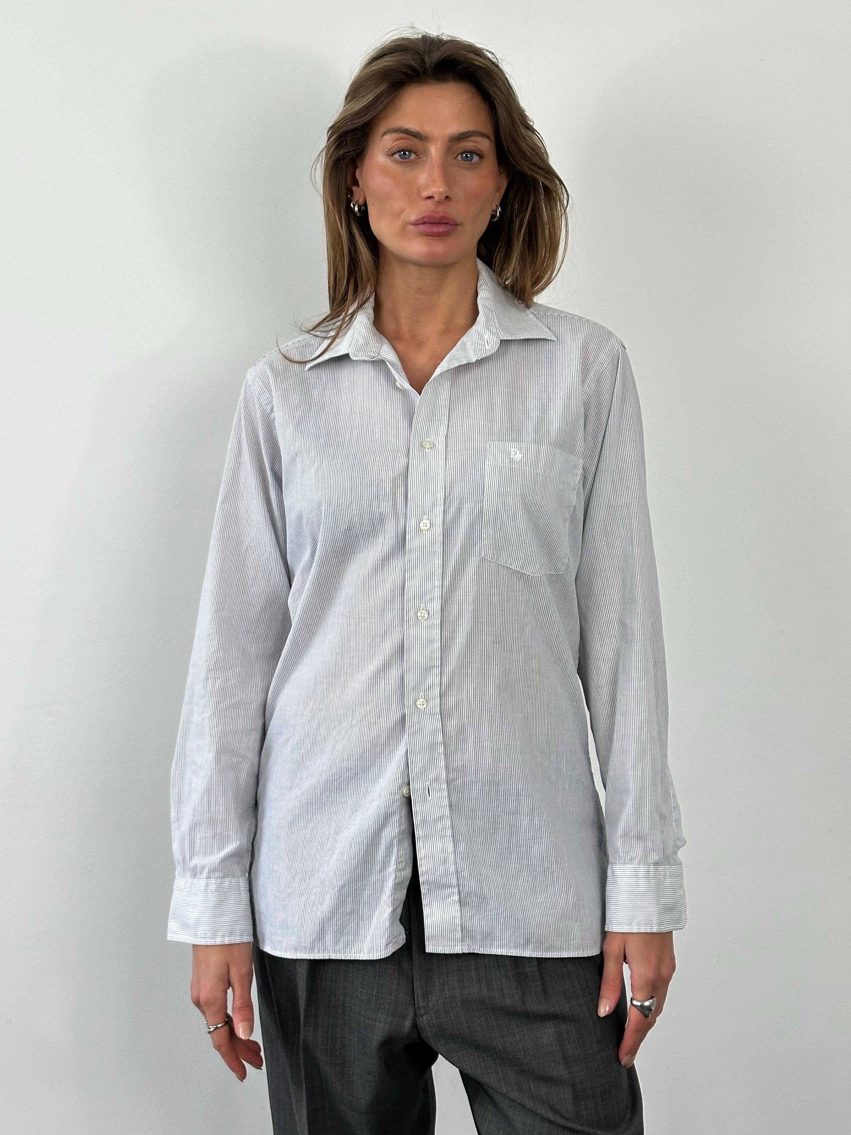 Christian Dior Monsieur 1990s Cotton Striped Shirt - M