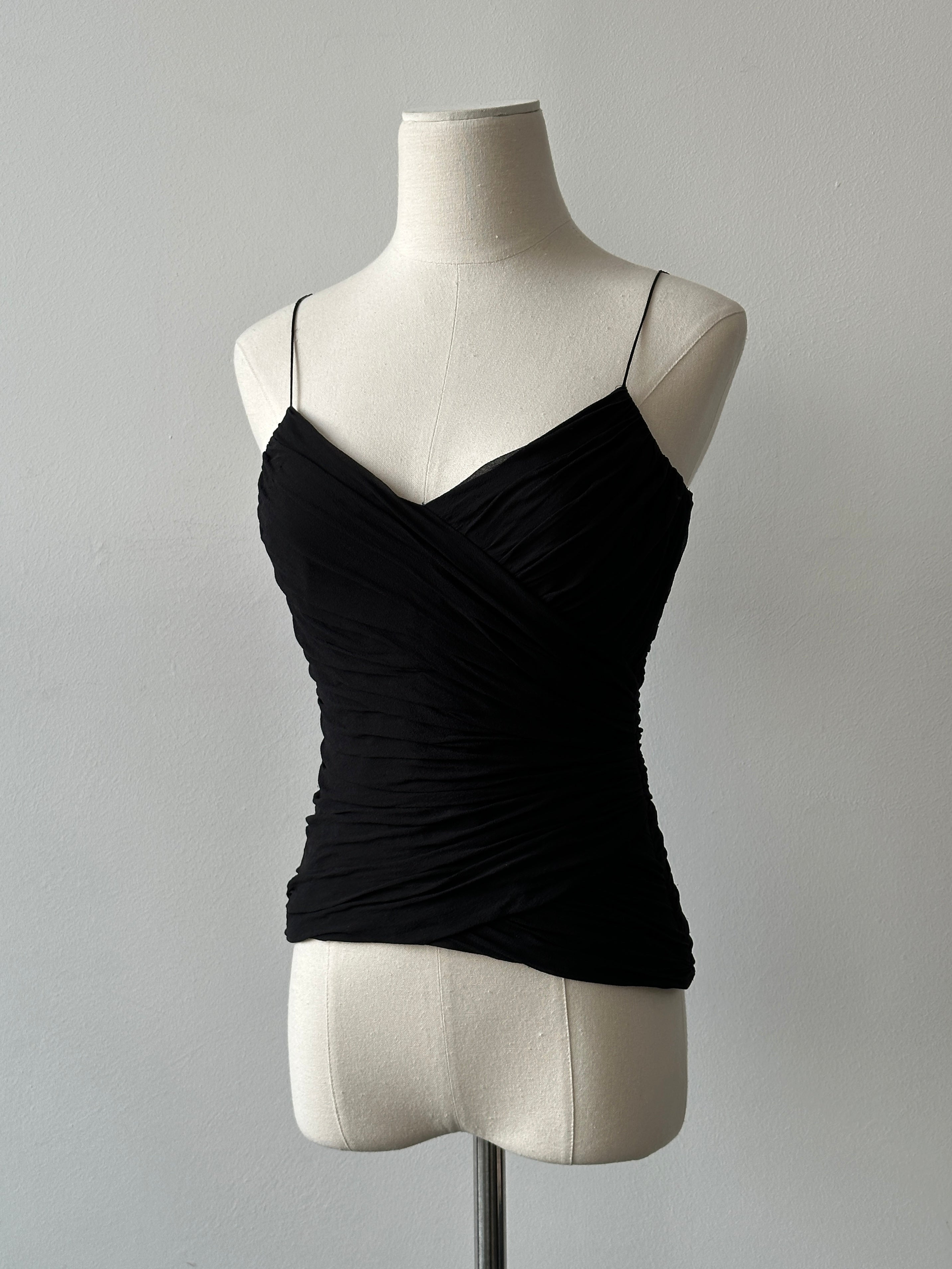 Vintage 2000s pure silk top in size S, featuring a classic 2000s style with smooth silk fabric and elegant design.