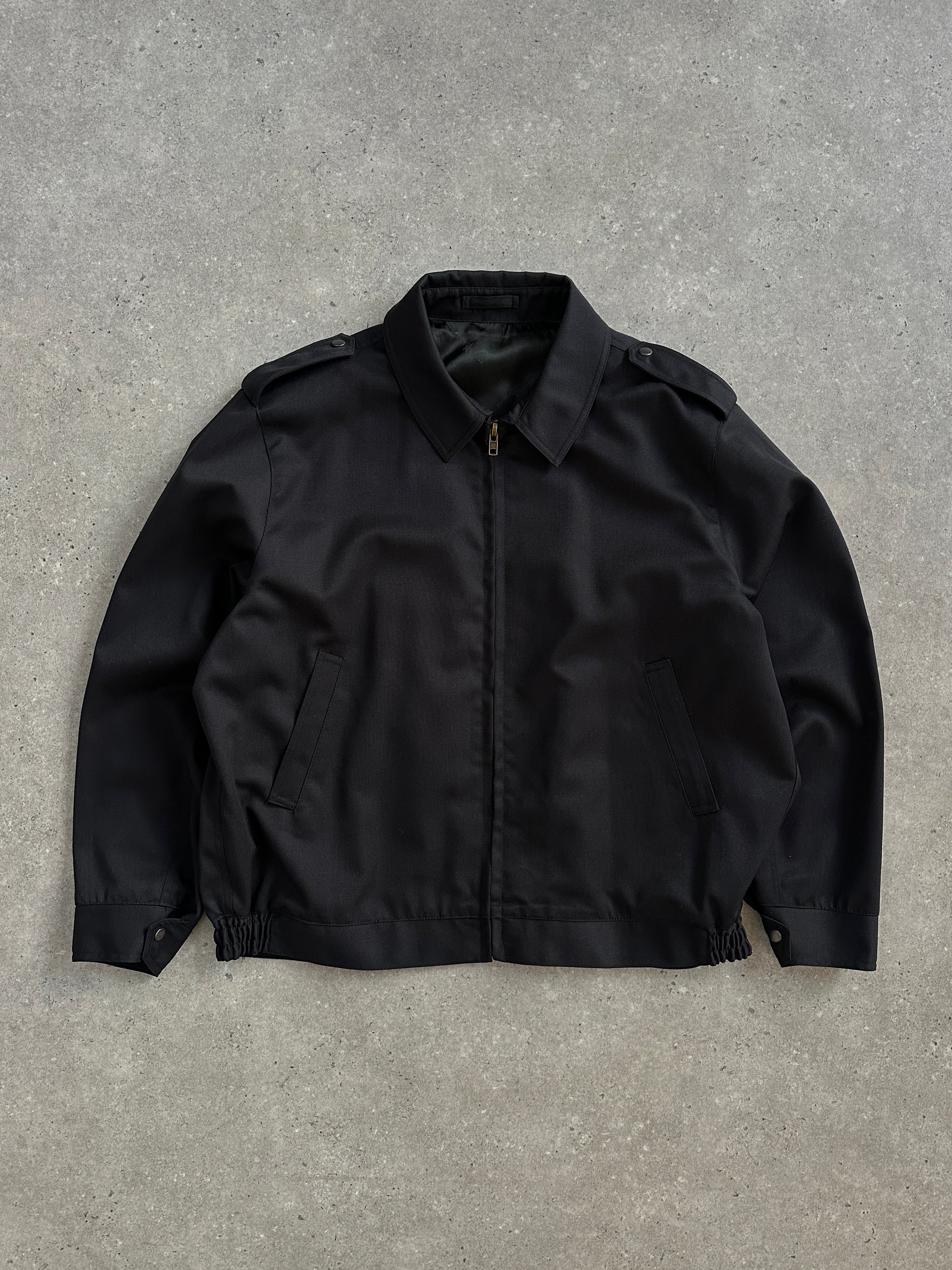 Vintage Italian 2000s pure wool bomber jacket in XL/XXL, classic design with ribbed cuffs and collar, stylish and warm.