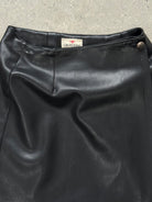 Vintage Faux Leather Wrap Mini Skirt - W25 - SYLK
