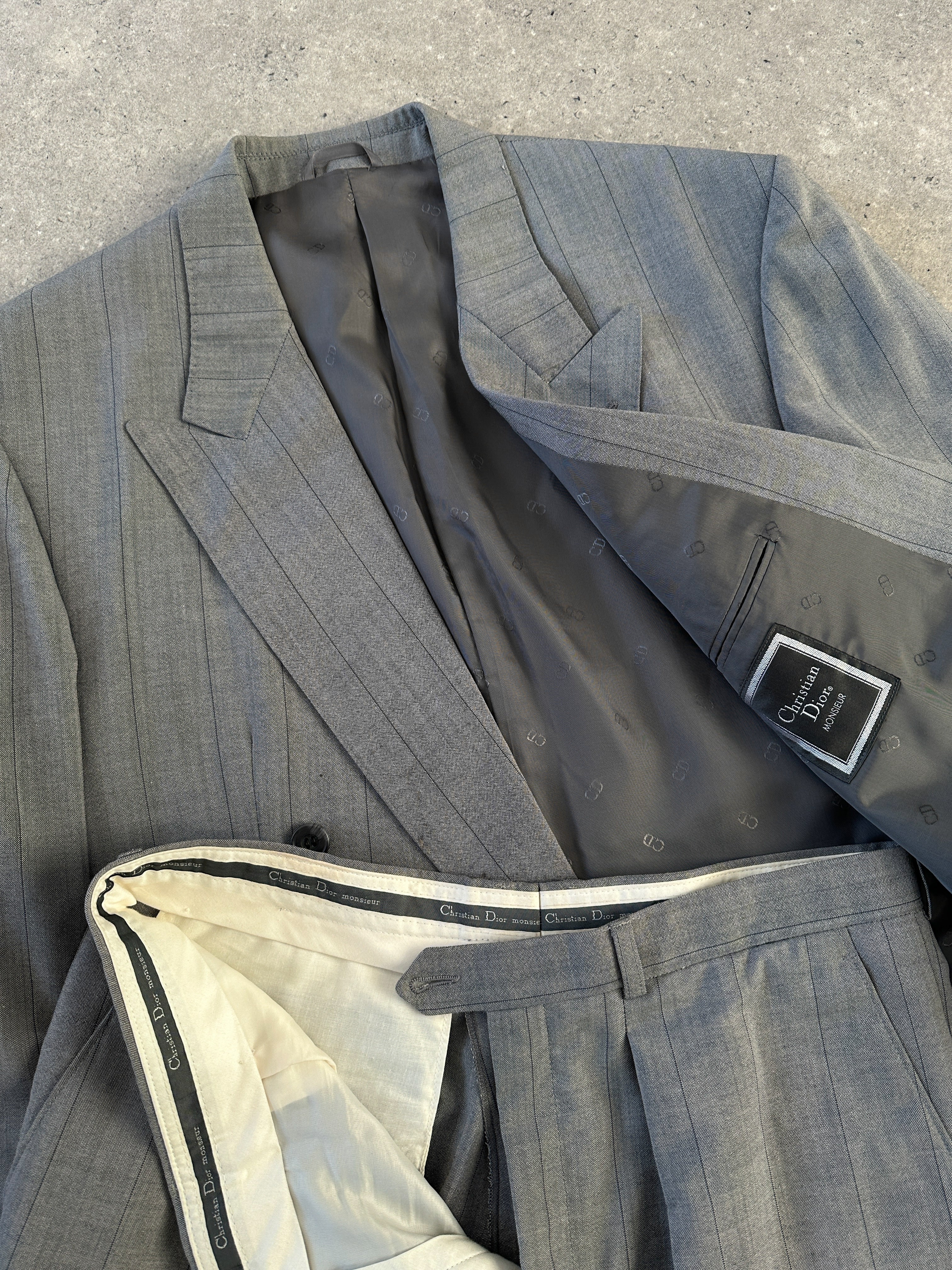 Christian Dior Pinstripe Pure Wool Double Breasted Suit - 42L/W32 - SYLK