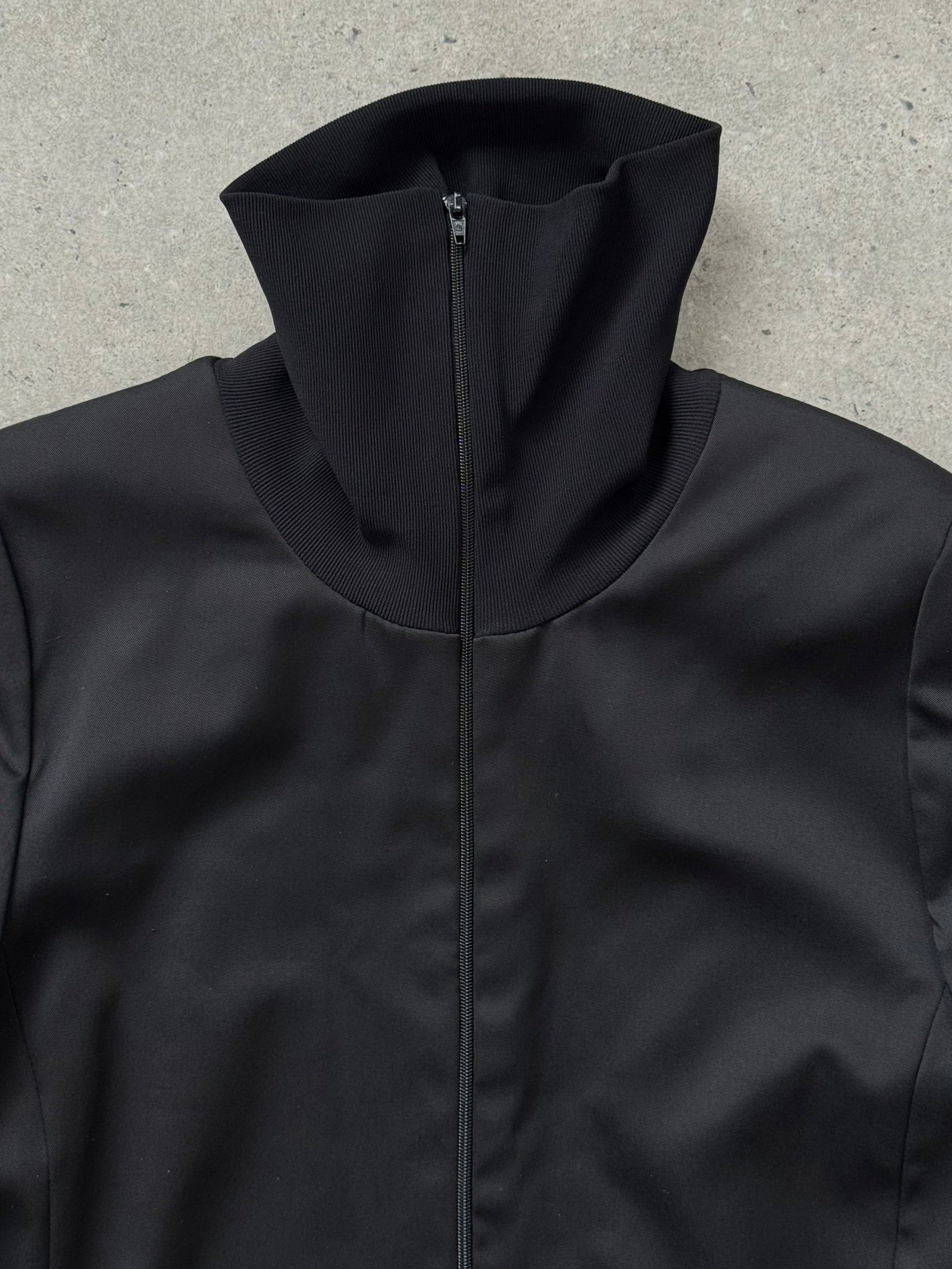 Vintage 1990s Funnel Neck Nylon Belted Trench Coat - M - SYLK