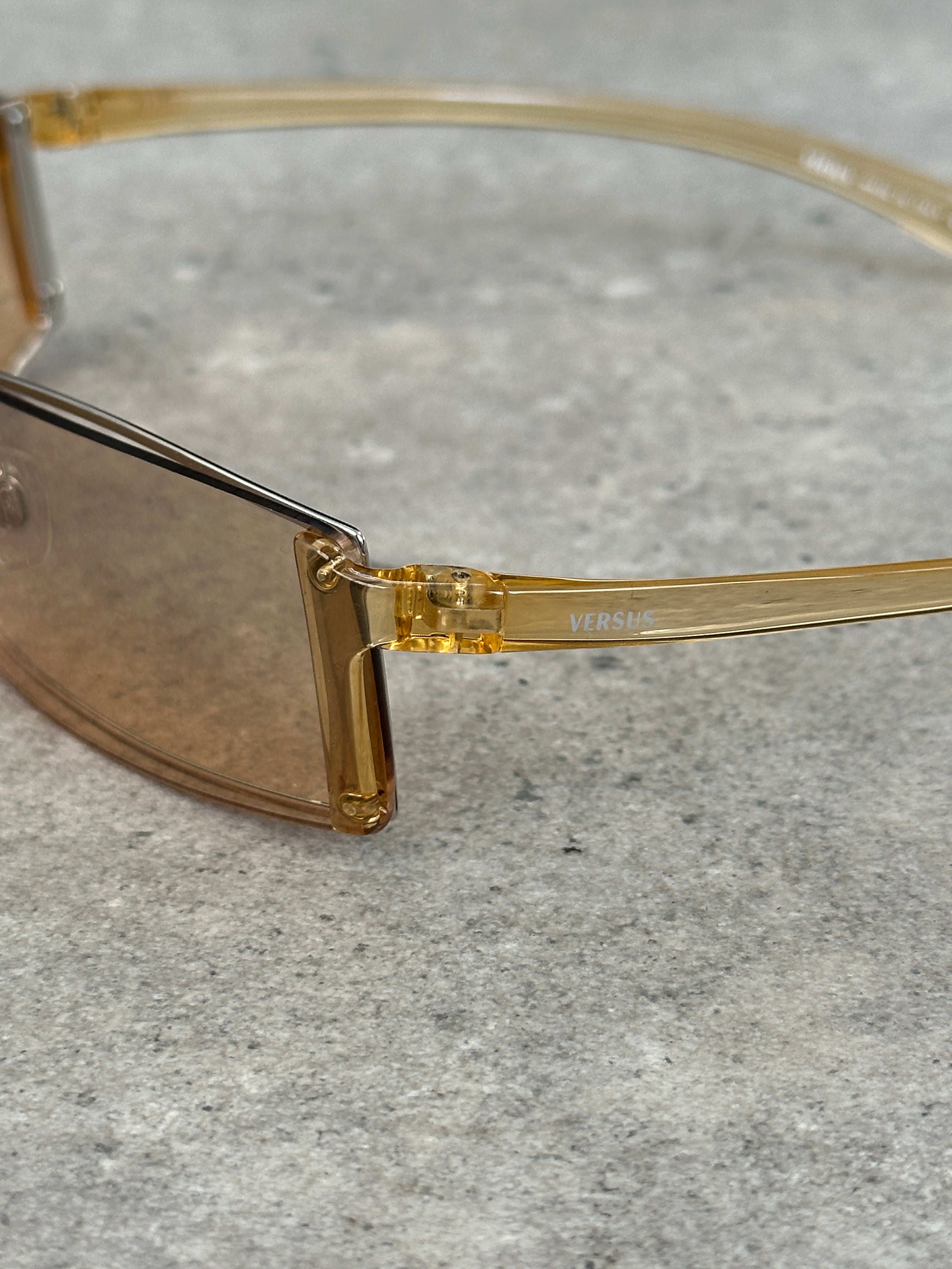 Versace Versus 1990s Rimless Rectangular Logo Sunglasses