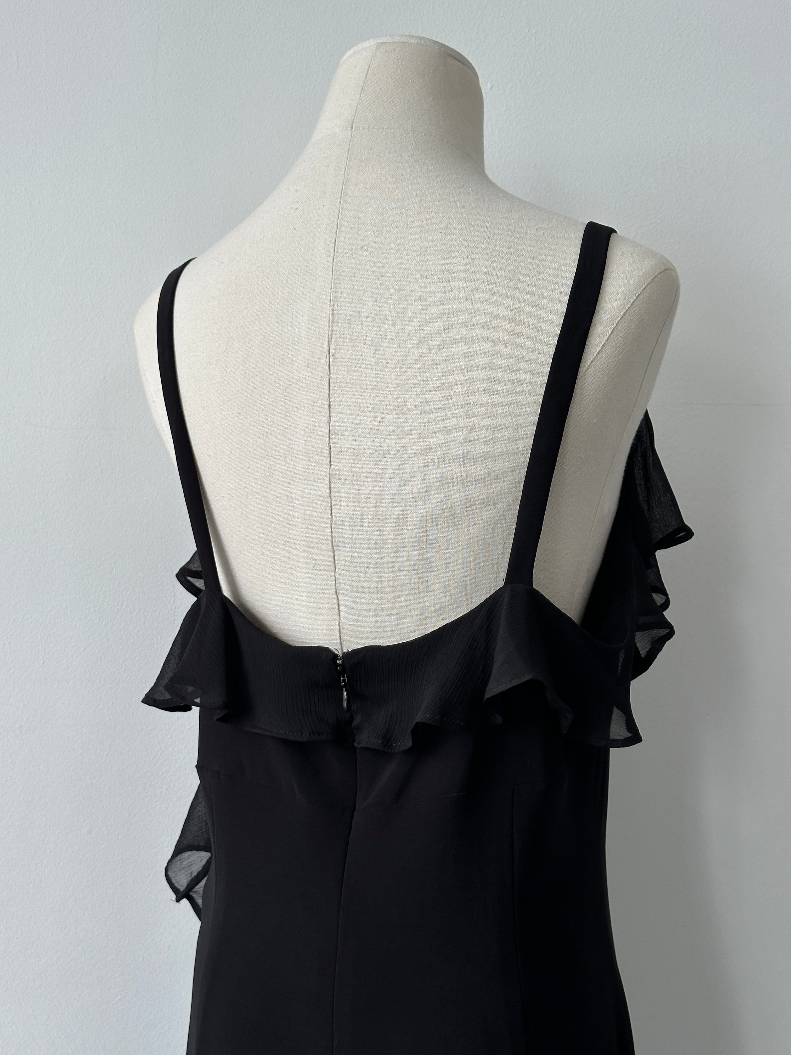 Tommy Hilfiger Asymmetric Ruffle Maxi Dress - L