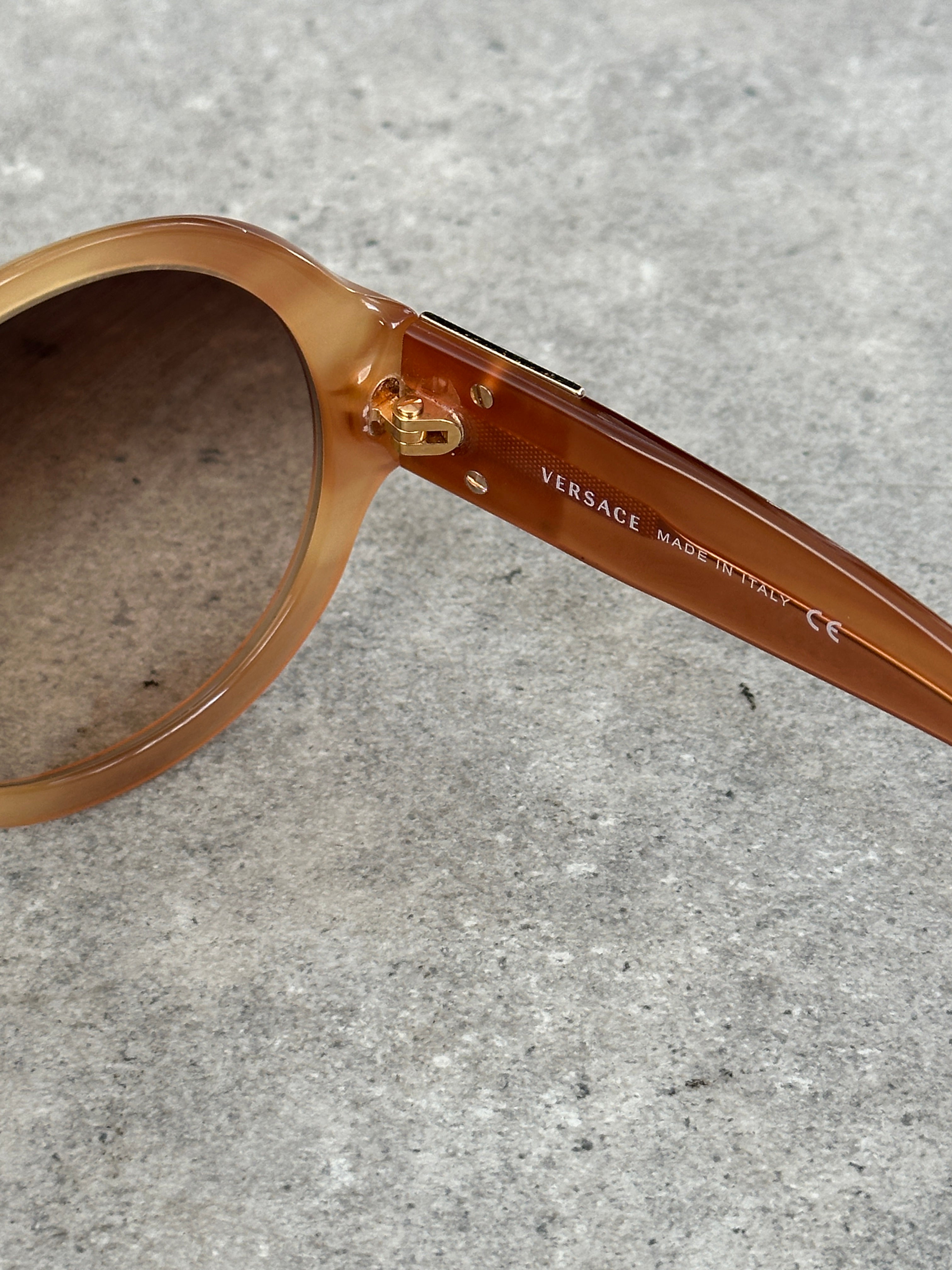 Versace 2000s Oversized Round Medusa Logo Sunglasses