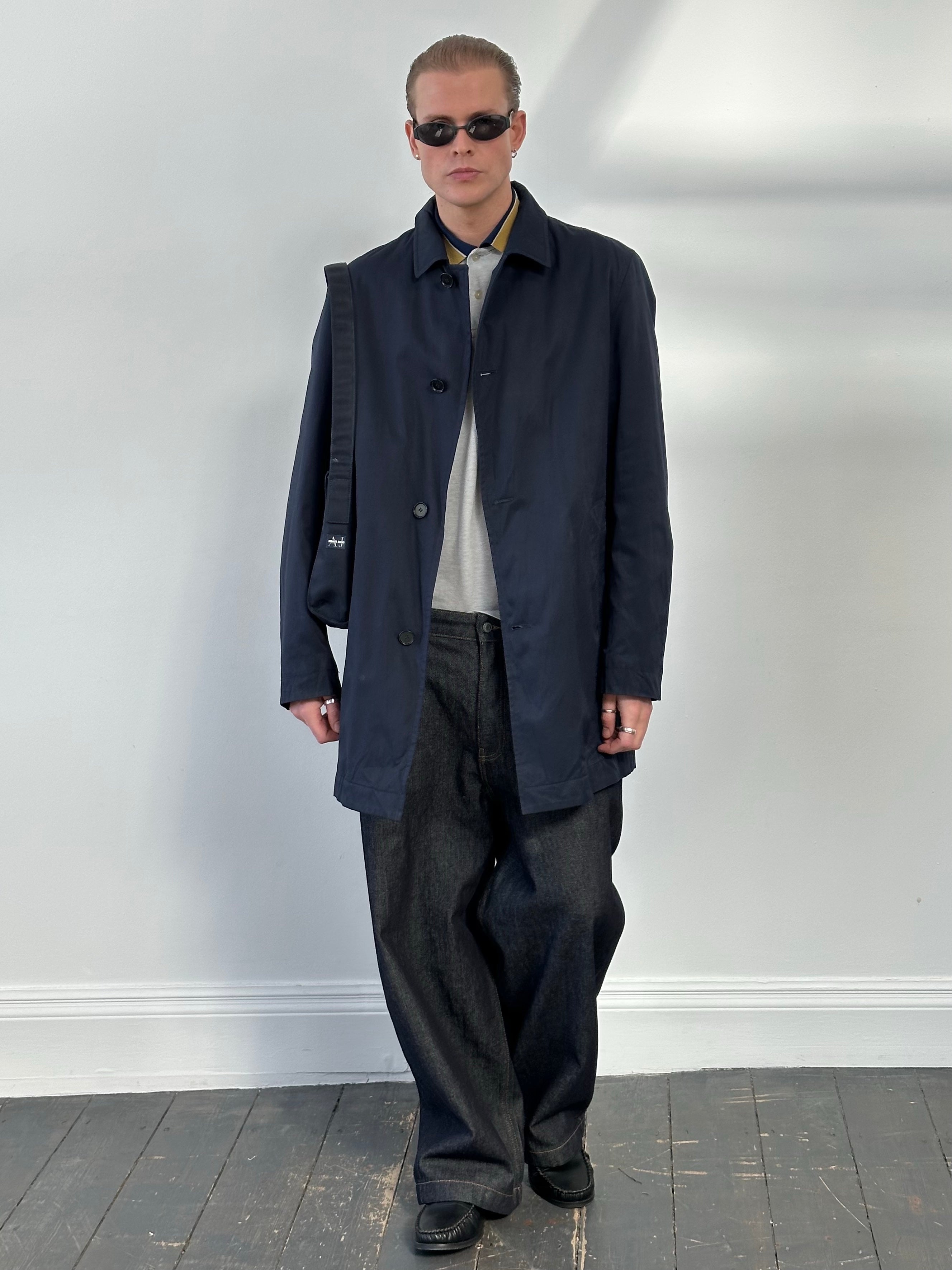 Hugo Boss 2000s Cotton Water Repellant Trench - L